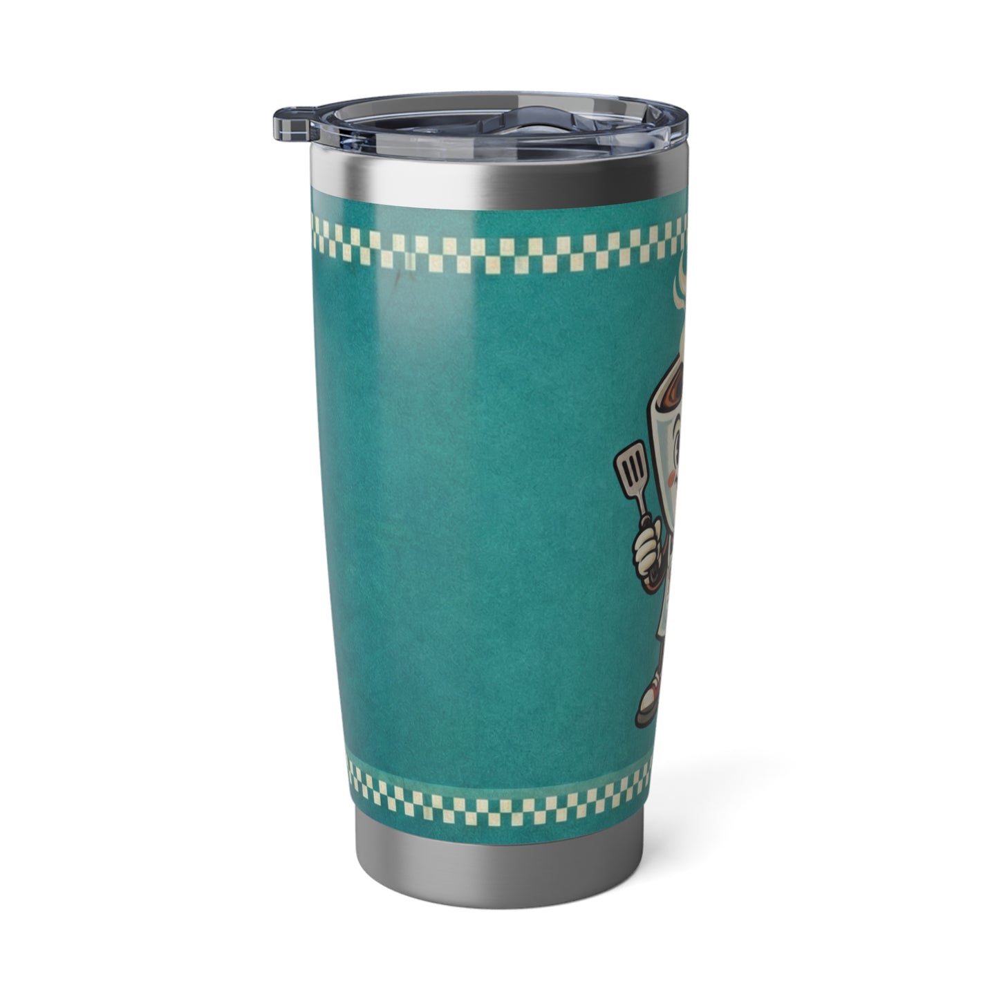 Perky’s Cafe KS retro teal 20oz stainless steel tumbler with sliding lid - Coffee Mug Tumbler — Perky’s Café 20oz Insulated Travel Cup (free shipping)