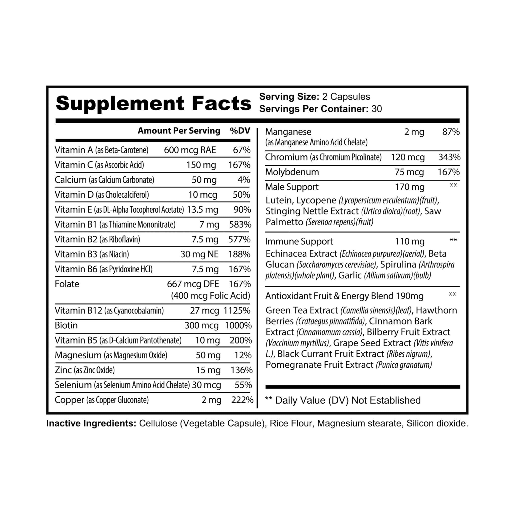 Base Camp Vital Multivitamin for Men Supplement (60 Capsules)