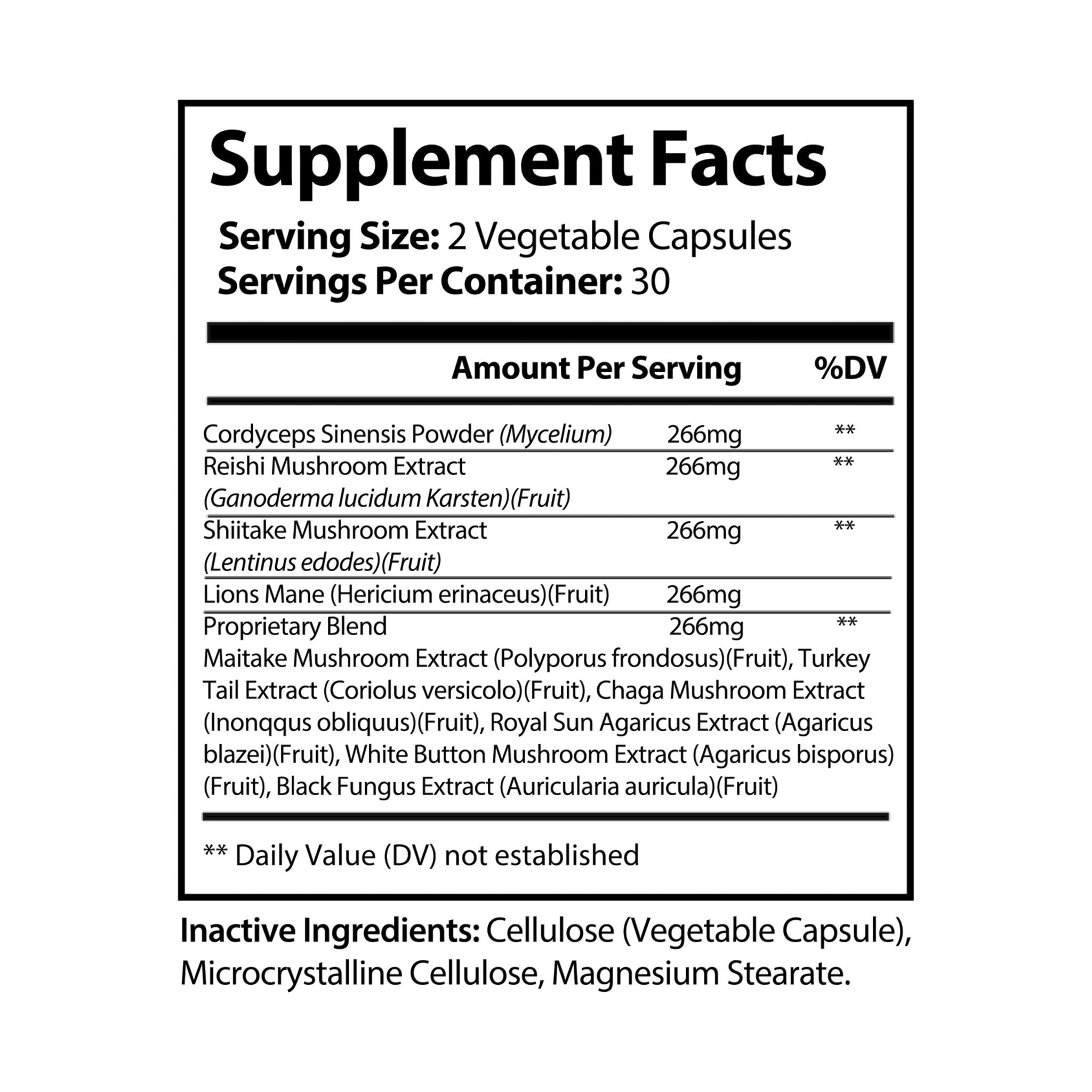 Base Camp Vital Mushroom Blend Supplement (60 Capsules)