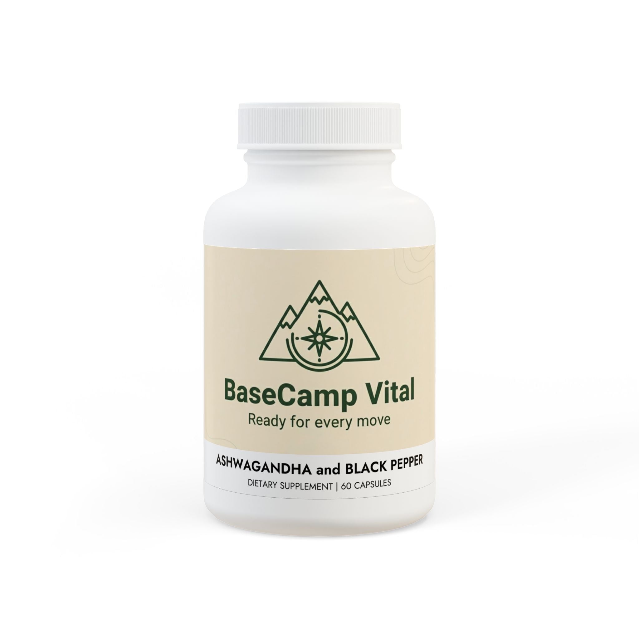 Base Camp Vital Ashwagandha and Black Pepper Supplement (60 capsules)