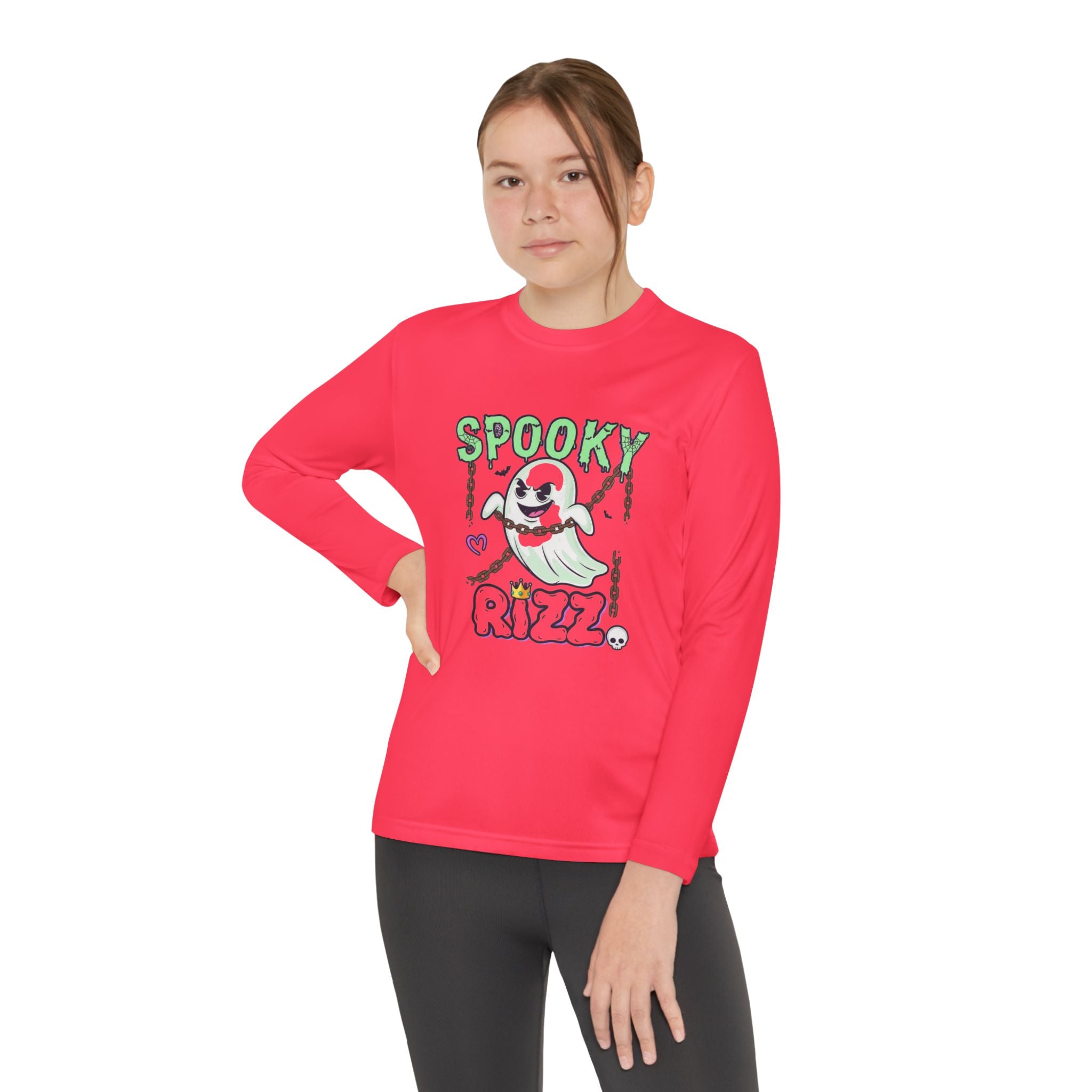 Spooky Long Sleeve Tee, Kids Ghost Shirt, Halloween Shirt, Youth Halloween Apparel, Spooky Vibes Tee, Ghostly Fun Wear