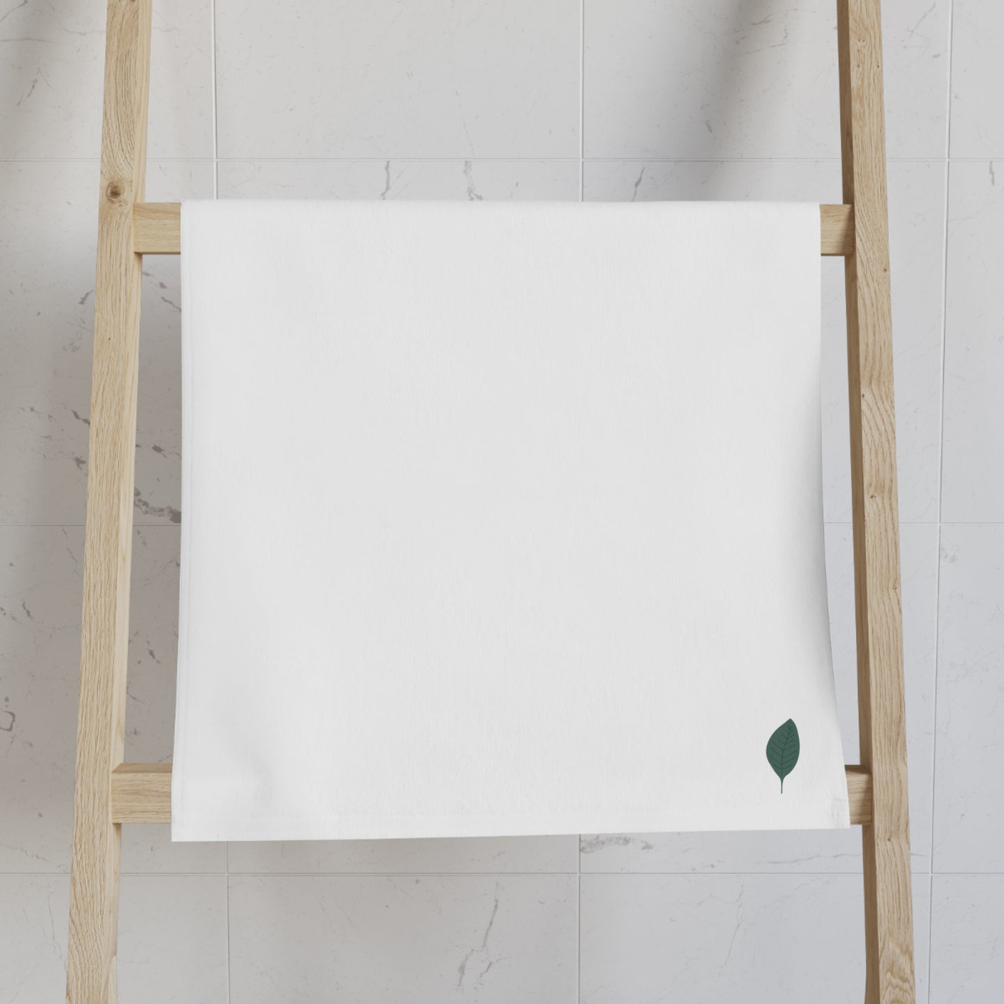 Minimalist Cotton Hand Towel, Elegant Bathroom Decor, Reusable Kitchen Towel, Housewarming Gift, Unique Leaf Design