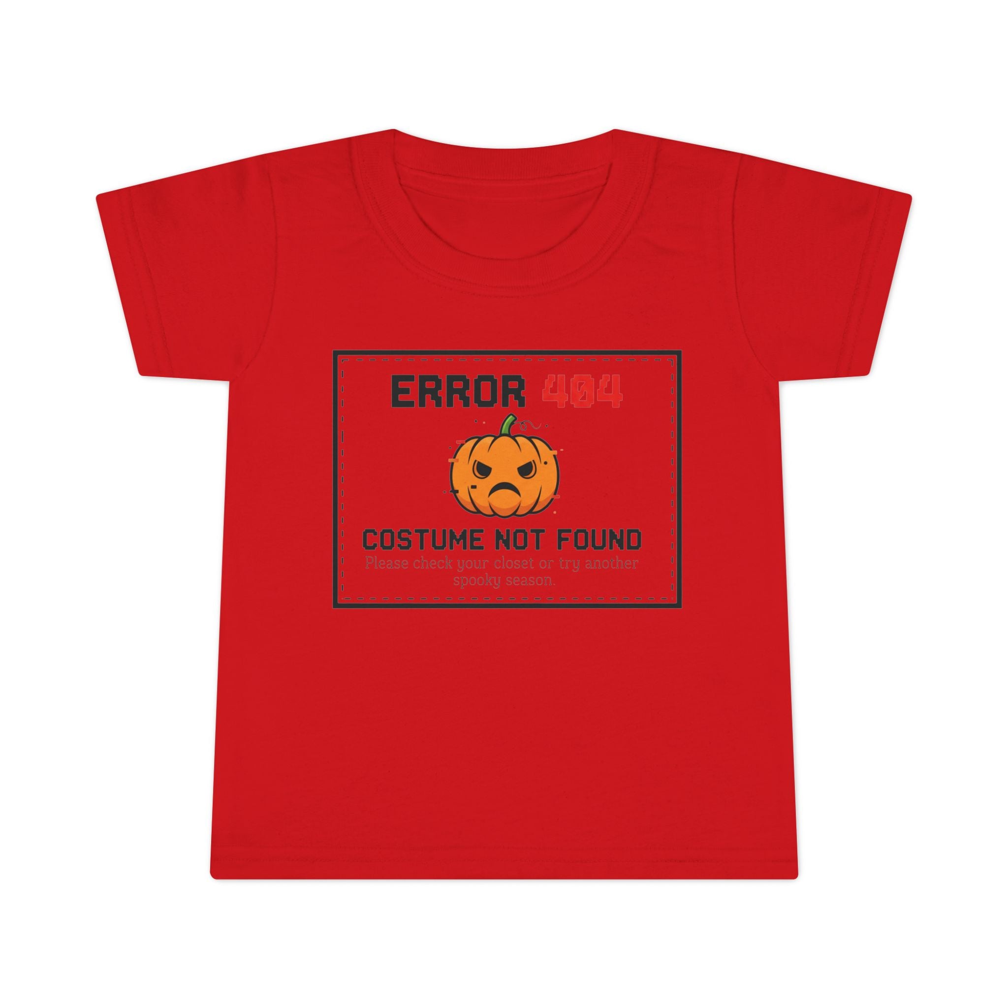 Toddler Halloween T-shirt, Error 404 Costume Not Found Design, Fun Kids Tee, Perfect for Fall Parties, Cute Gift for Toddlers