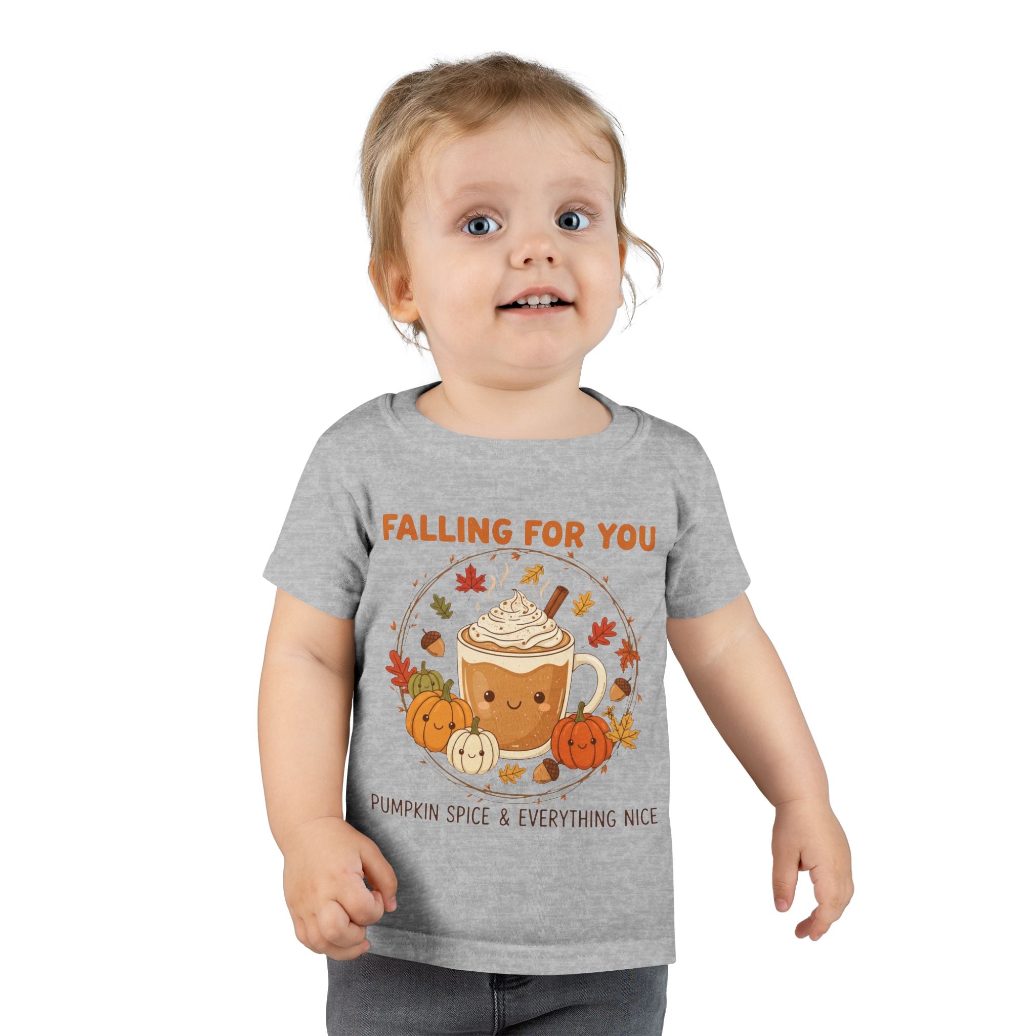 Fall-Themed Toddler T-Shirt, Cute Autumn Tee, Pumpkin Spice Fun, Thanksgiving Outfit, Seasonal Kids Apparel