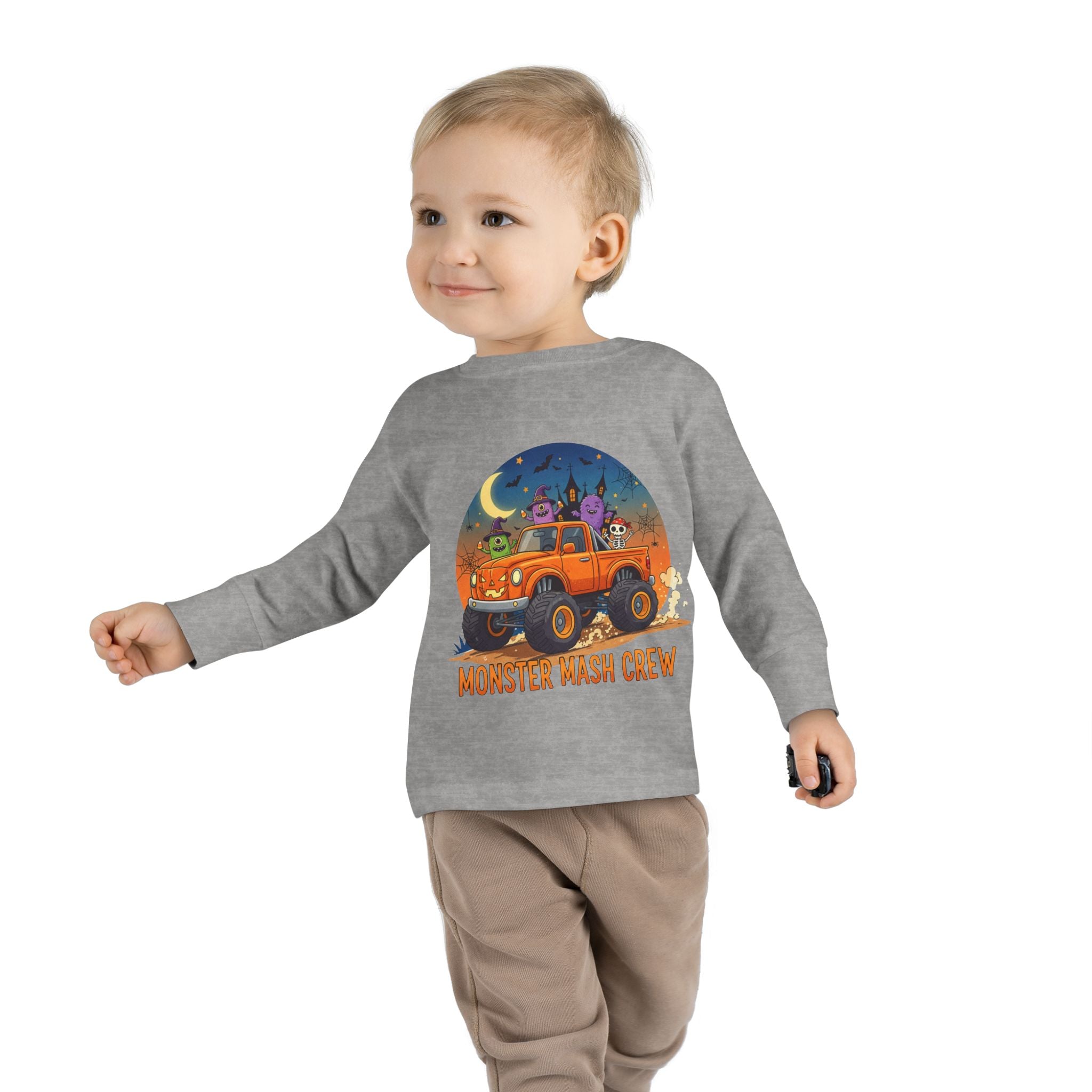 Monster Mash Toddler Long Sleeve Tee | Playful Halloween Shirt, Cute Kids Top, Fun Costume Shirt, Toddler Gift, Seasonal T-Shirt