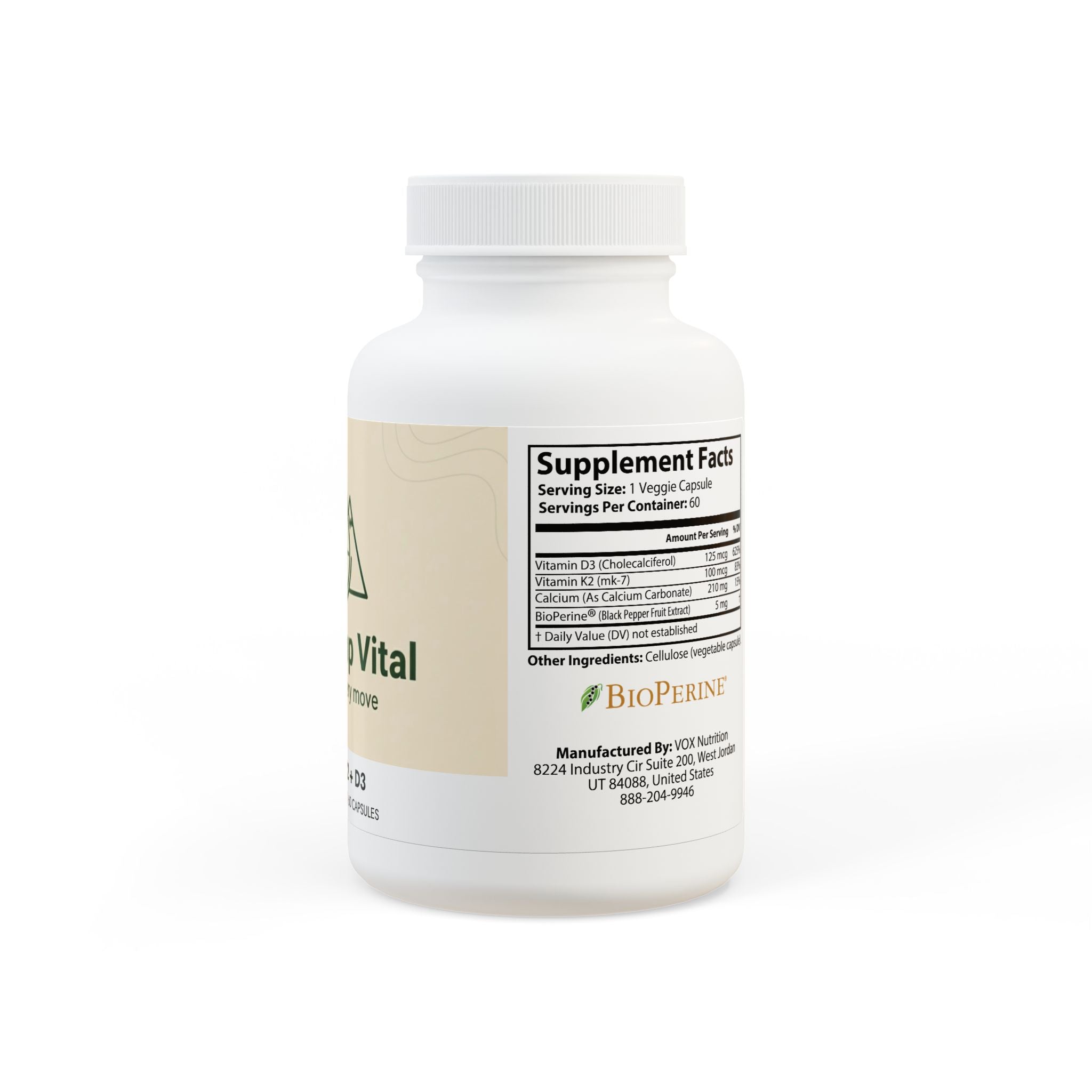 Base Camp Vital Vitamin K2 + D3 Supplement (60 Capsules)