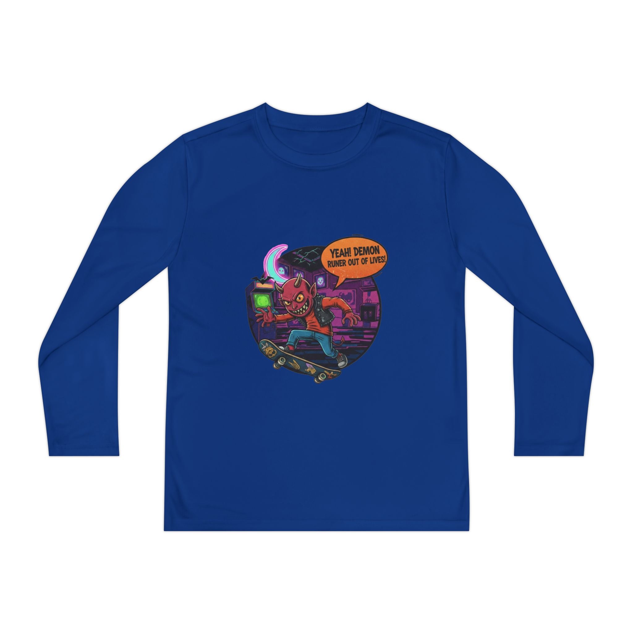 Youth Long Sleeve Graphic Tee, Fun Kids Shirt, Halloween Costume Top, Creative Gift for Boys, Unique Kids Fashion