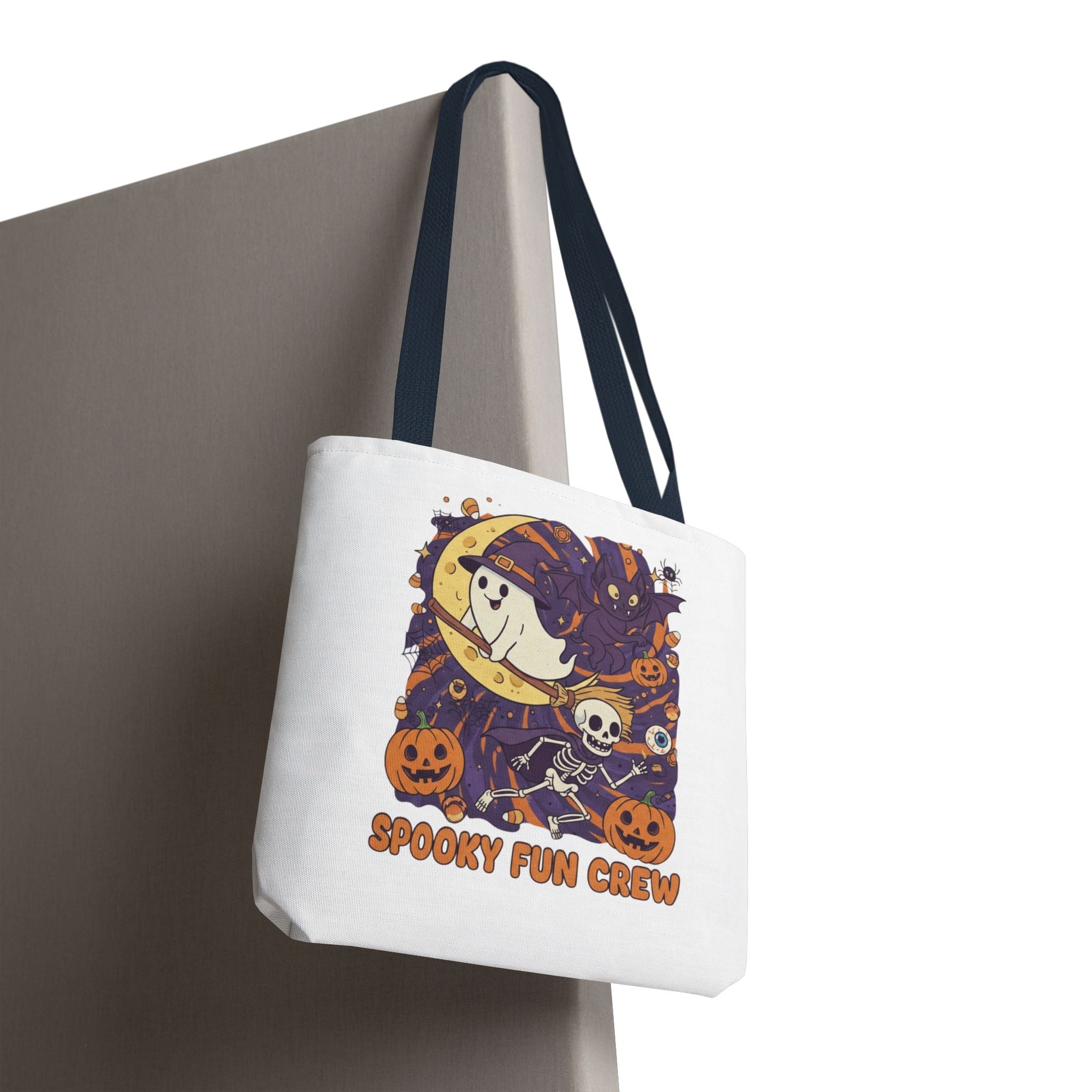 Spooky Fun Crew Halloween Tote Bag, Trick or Treat Bag, Haunted House Accessory, Fall Gift, Party Favor