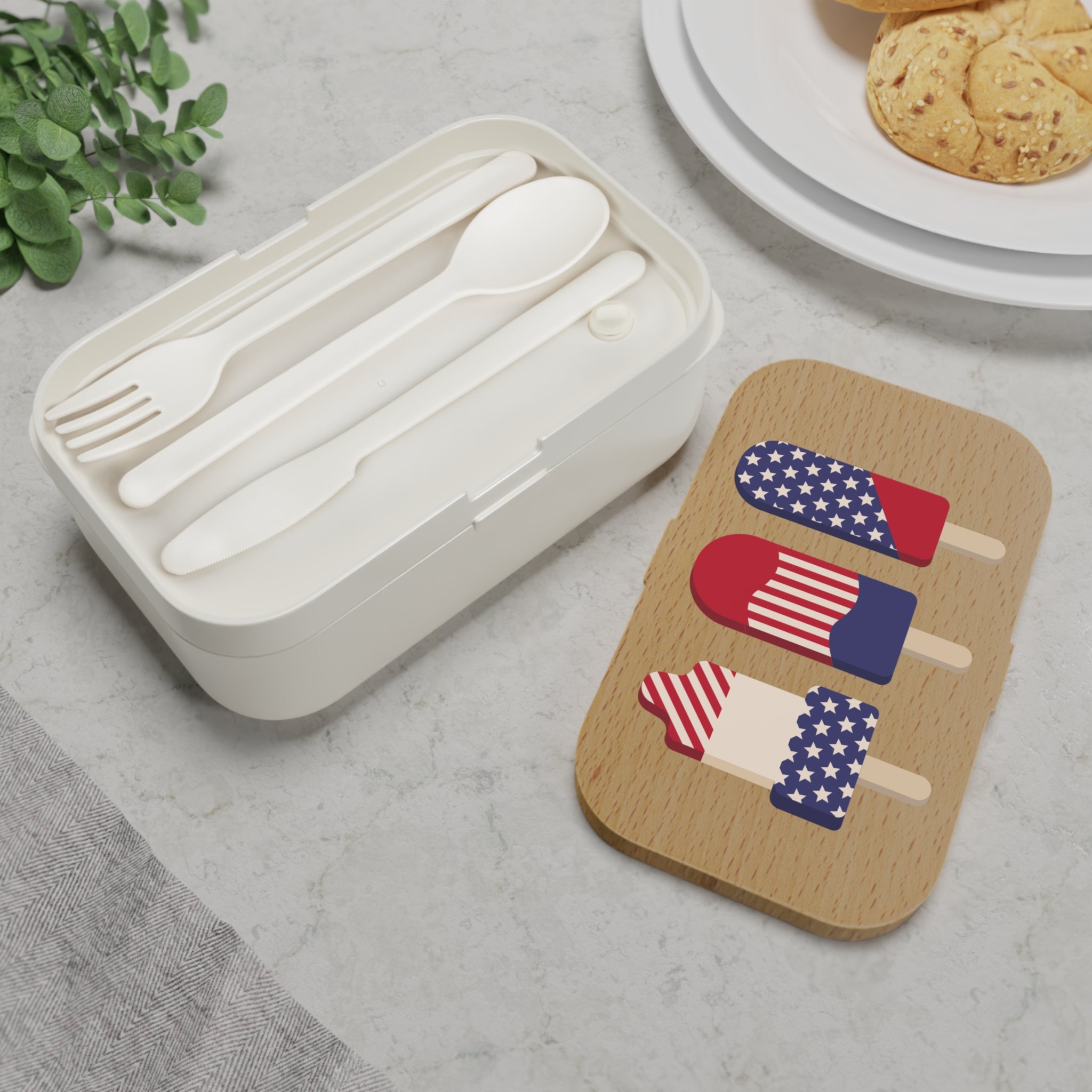 Stars and Stripes Bento Lunch Box for Patriotic Snacks