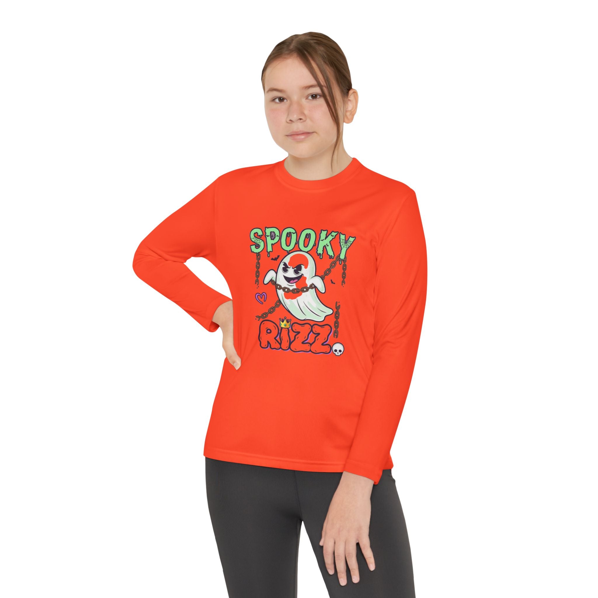 Spooky Long Sleeve Tee, Kids Ghost Shirt, Halloween Shirt, Youth Halloween Apparel, Spooky Vibes Tee, Ghostly Fun Wear