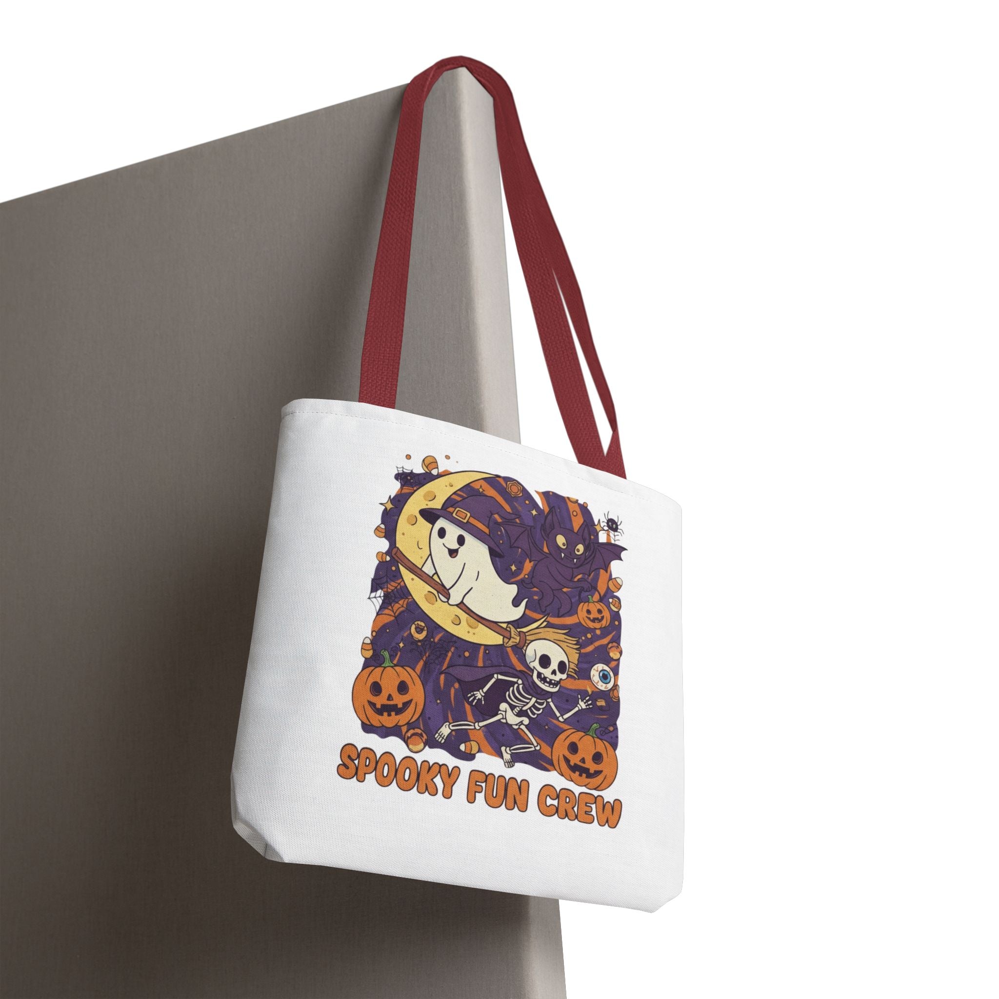 Spooky Fun Crew Halloween Tote Bag, Trick or Treat Bag, Haunted House Accessory, Fall Gift, Party Favor