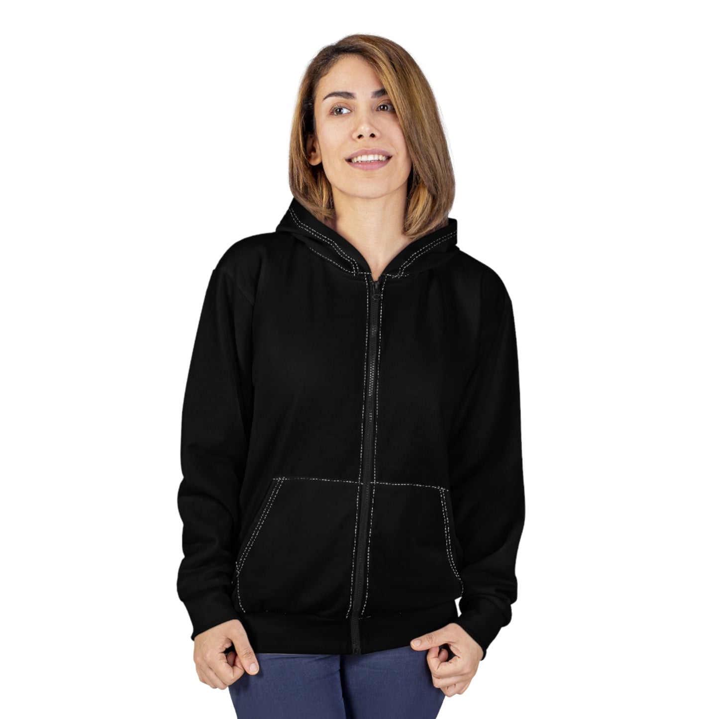 Women’s Cozy black Zip Hoodie - Versatile Layering Essential