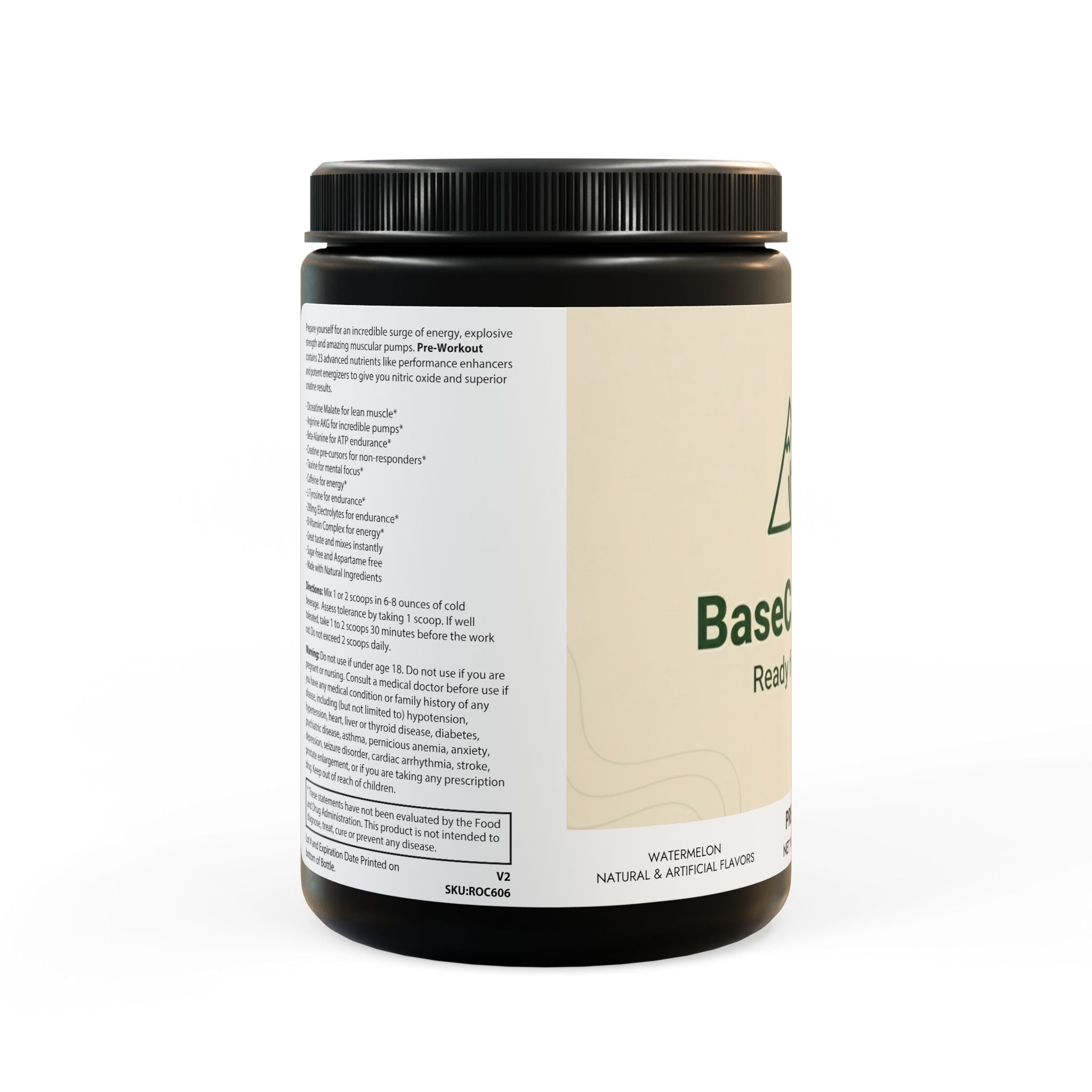 Base Camp Vital Pre-Workout Supplement, Watermelon (300g, 10.58oz)
