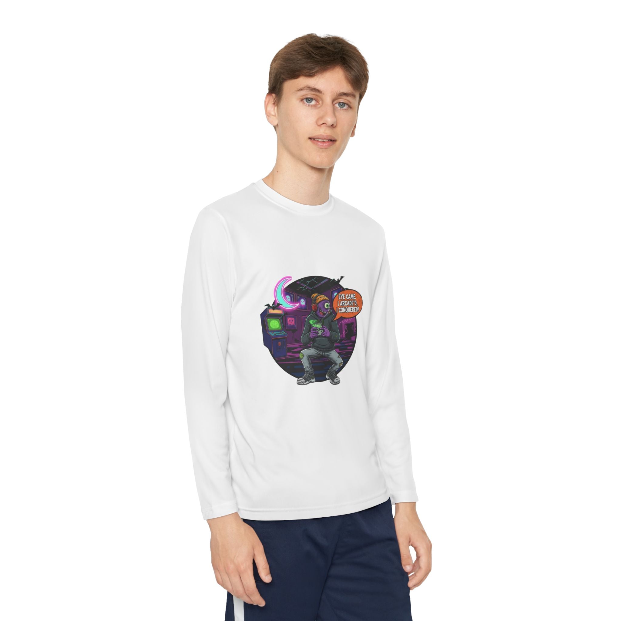 Youth Gamer Long Sleeve Tee, Retro Gaming Gift, Unisex Shirt, Video Game Apparel, Cute Gamer Top, Everyday Casual Wear