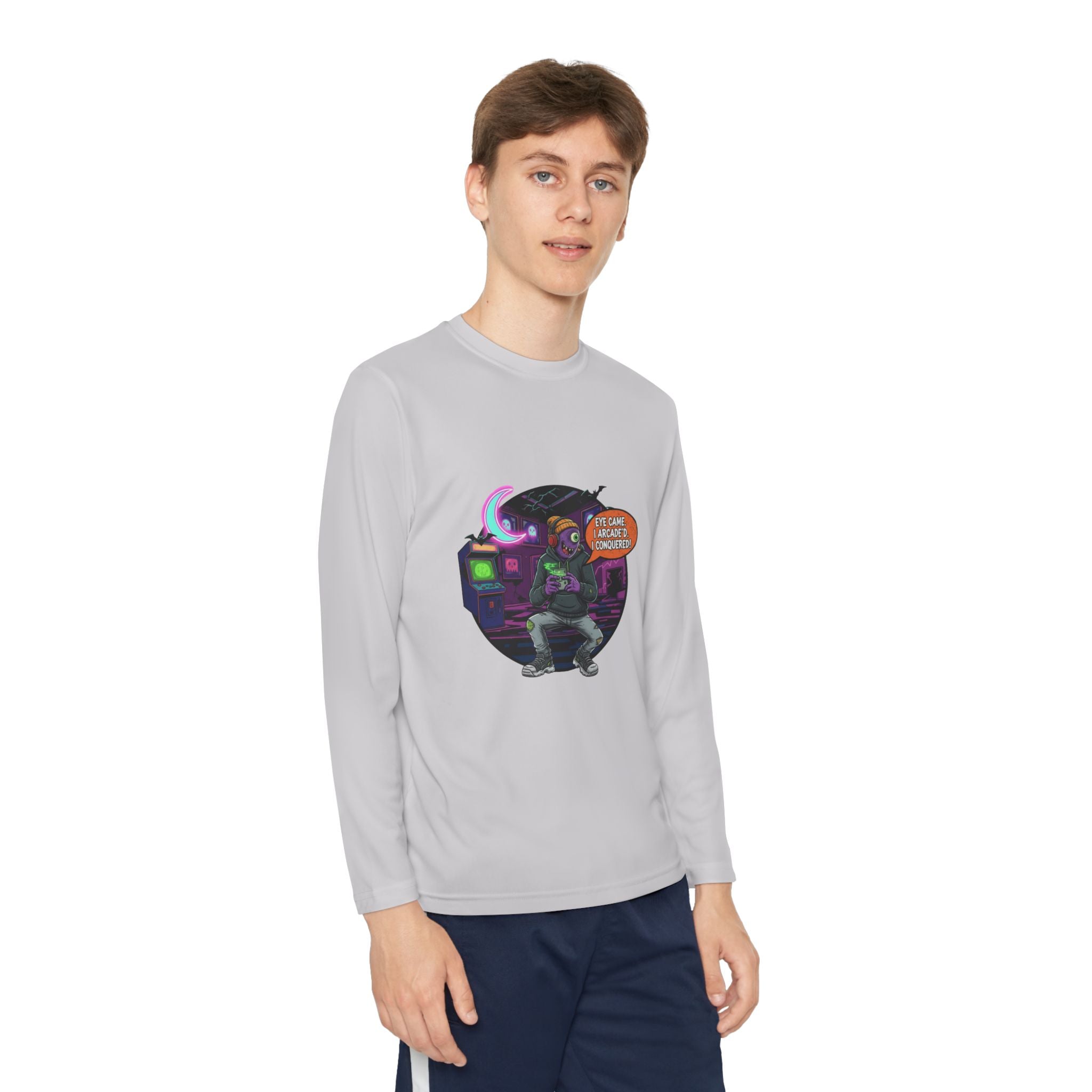 Youth Gamer Long Sleeve Tee, Retro Gaming Gift, Unisex Shirt, Video Game Apparel, Cute Gamer Top, Everyday Casual Wear