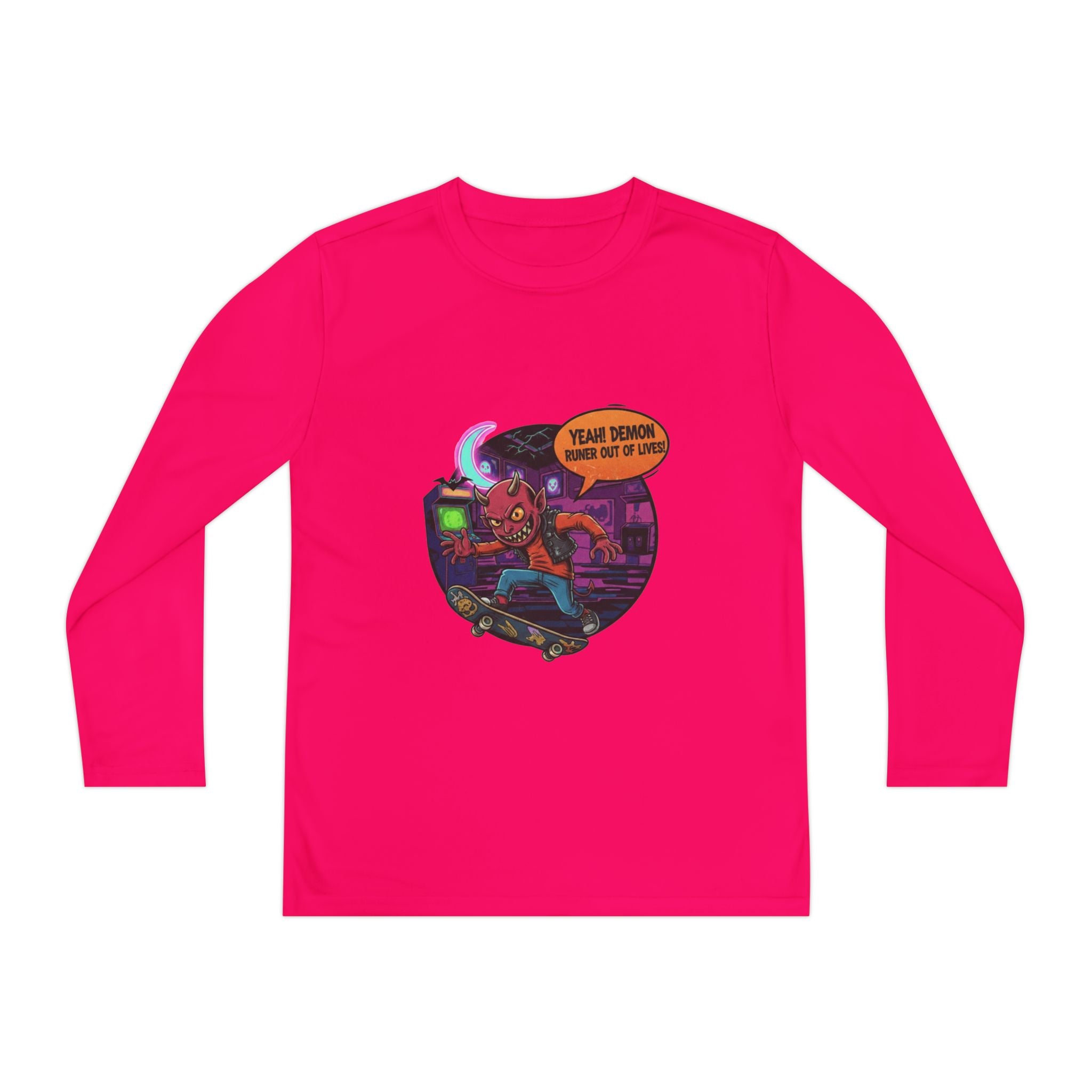 Youth Long Sleeve Graphic Tee, Fun Kids Shirt, Halloween Costume Top, Creative Gift for Boys, Unique Kids Fashion
