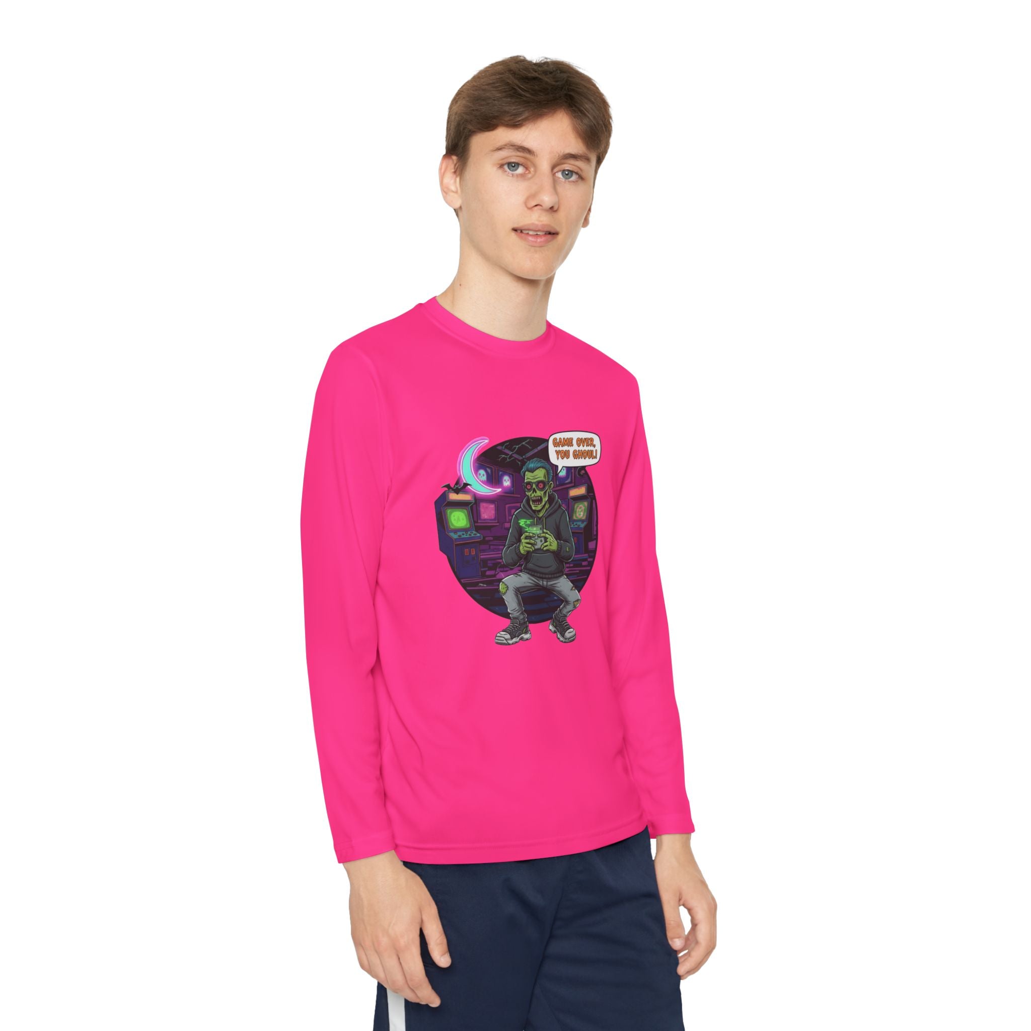 Youth Long Sleeve Tee, Gamer Shirt, Kids Graphic Tee, Halloween Costume Top, Fun Kids Apparel, Birthday Gift for Boys