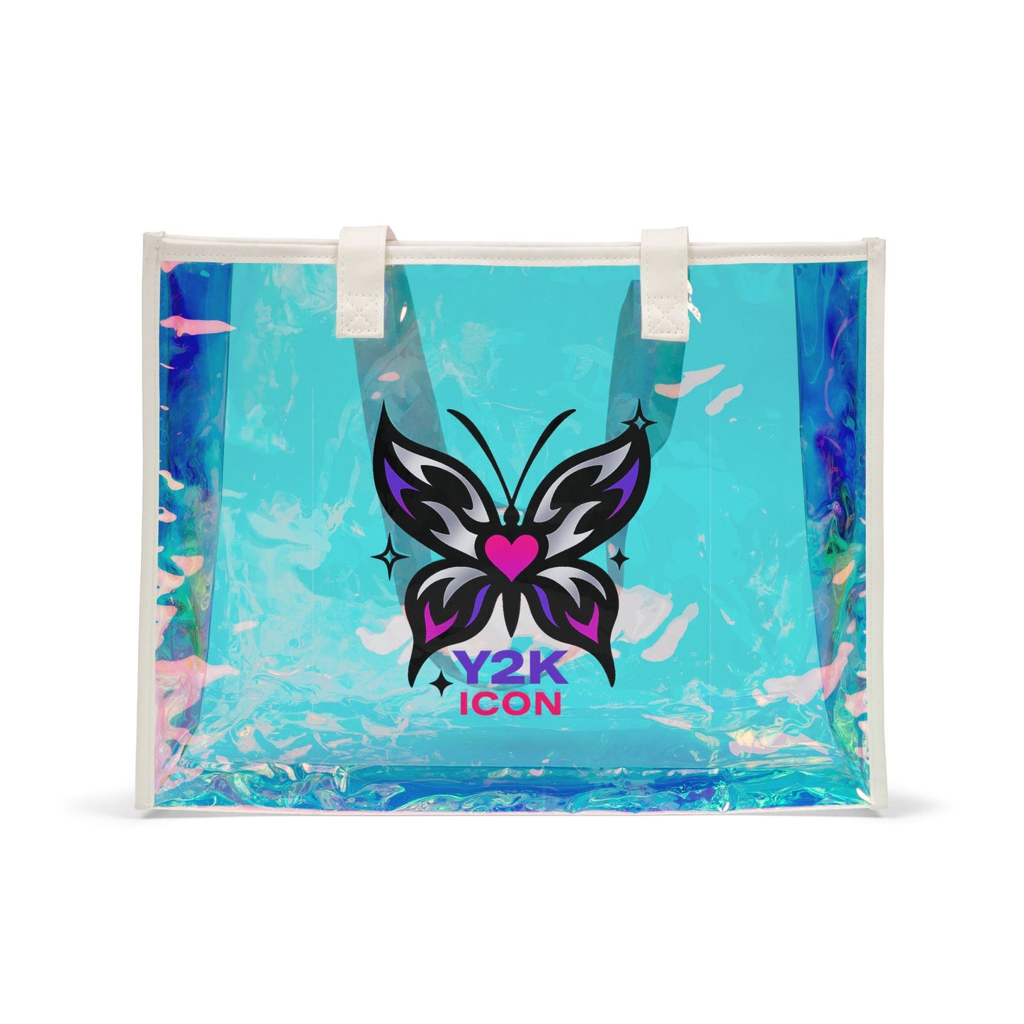 2000’s Holographic Y2K Butterfly Beach Tote Bag