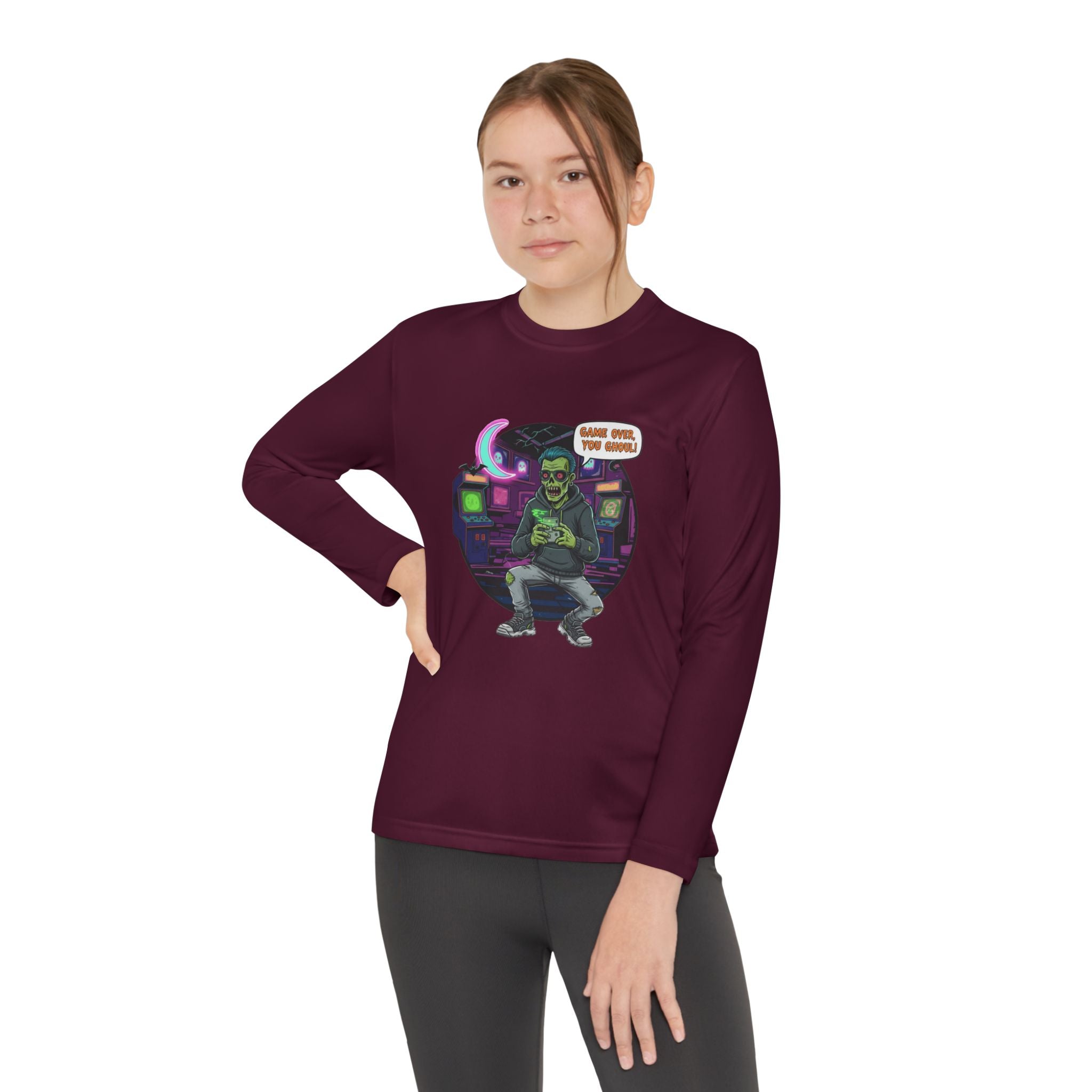 Youth Long Sleeve Tee, Gamer Shirt, Kids Graphic Tee, Halloween Costume Top, Fun Kids Apparel, Birthday Gift for Boys