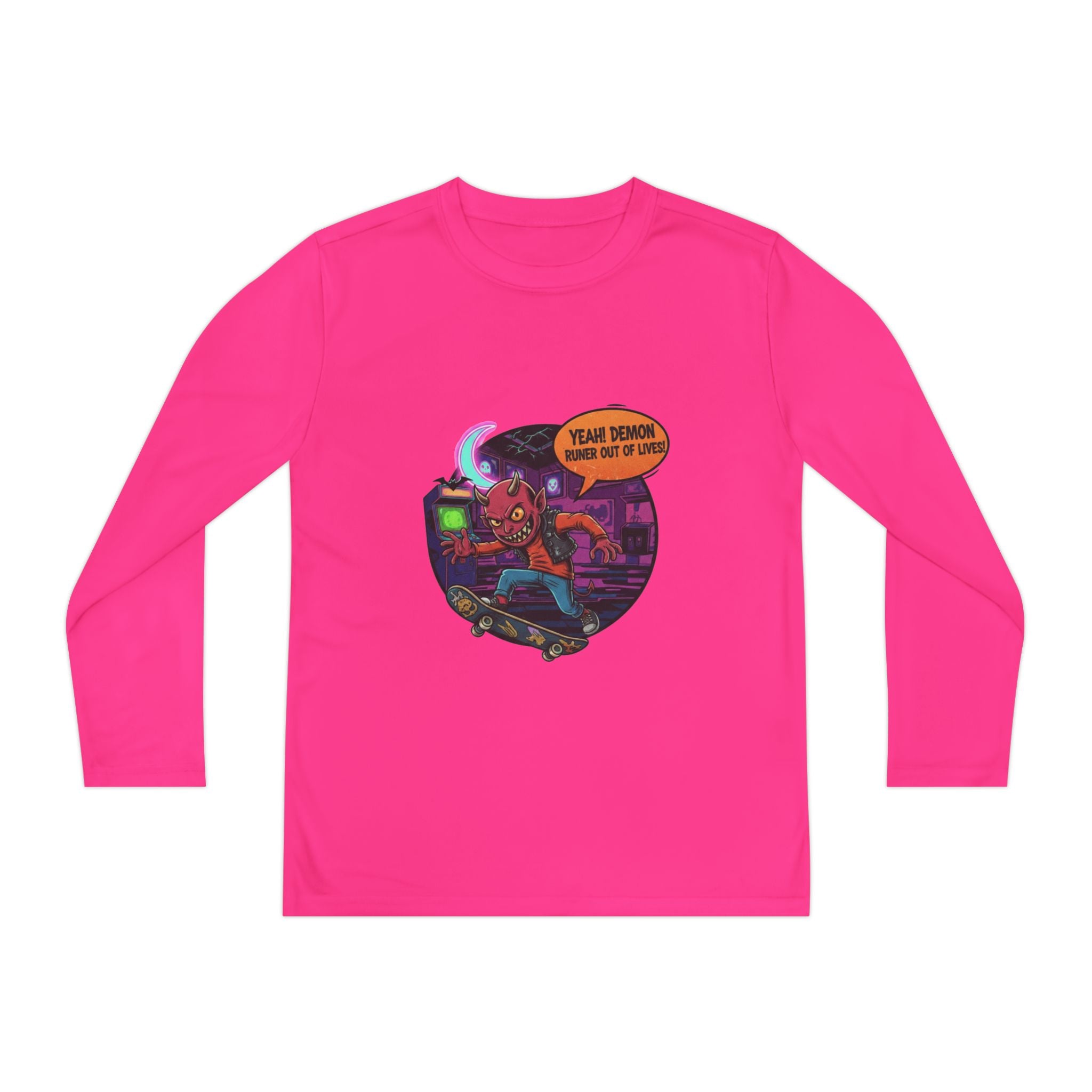 Youth Long Sleeve Graphic Tee, Fun Kids Shirt, Halloween Costume Top, Creative Gift for Boys, Unique Kids Fashion