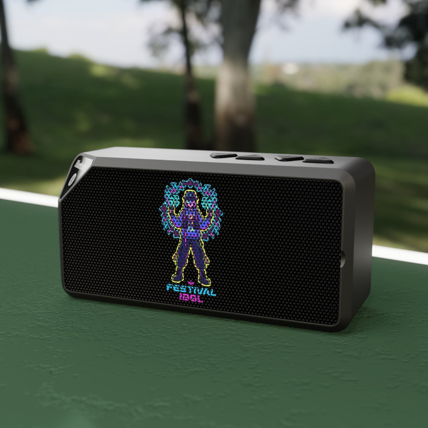 K-pop themed festival girl Bluetooth Speaker — Neon Festival Dancer Design