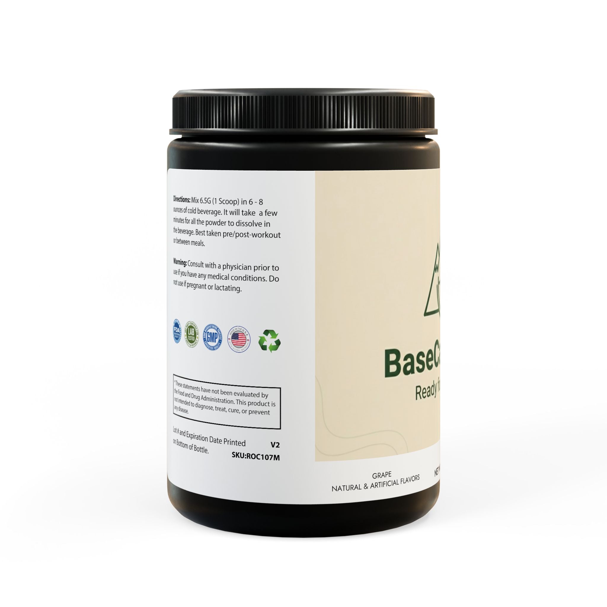 Base Camp Vital BCAA Supplement, Grape (325g, 11.46oz, 50 servings)