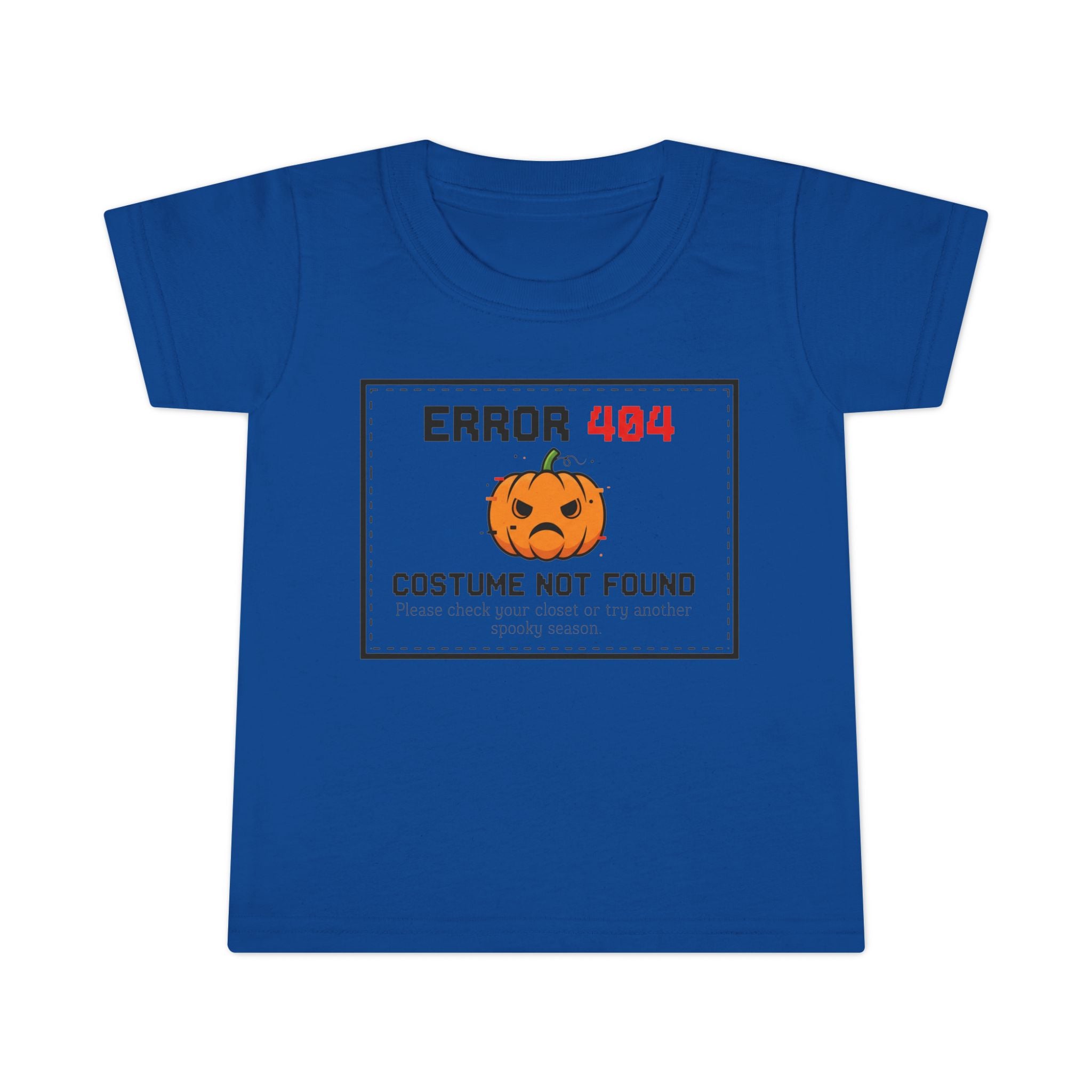 Toddler Halloween T-shirt, Error 404 Costume Not Found Design, Fun Kids Tee, Perfect for Fall Parties, Cute Gift for Toddlers