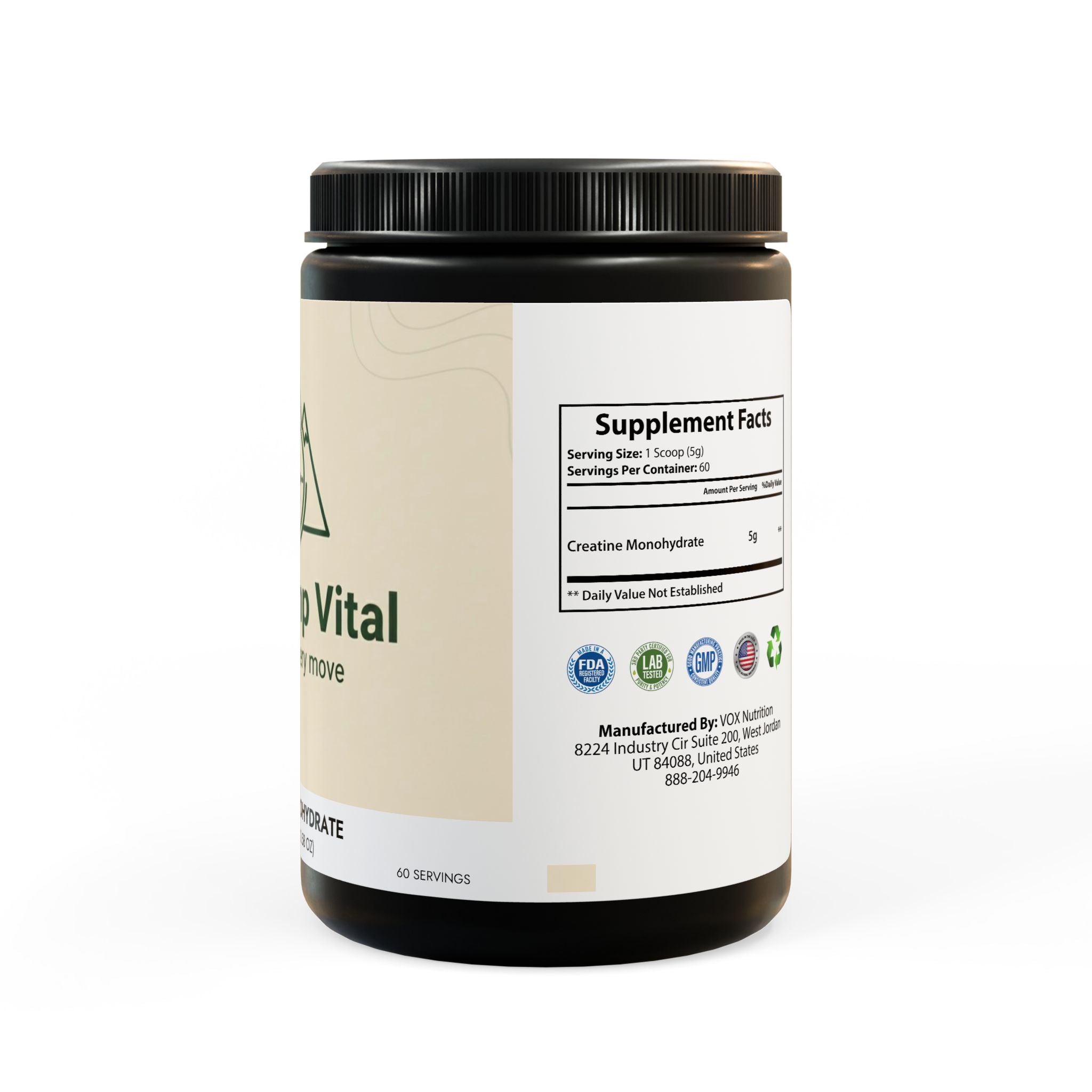 Base Camp Vital Creatine Monohydrate Supplement (300g, 10.58oz)