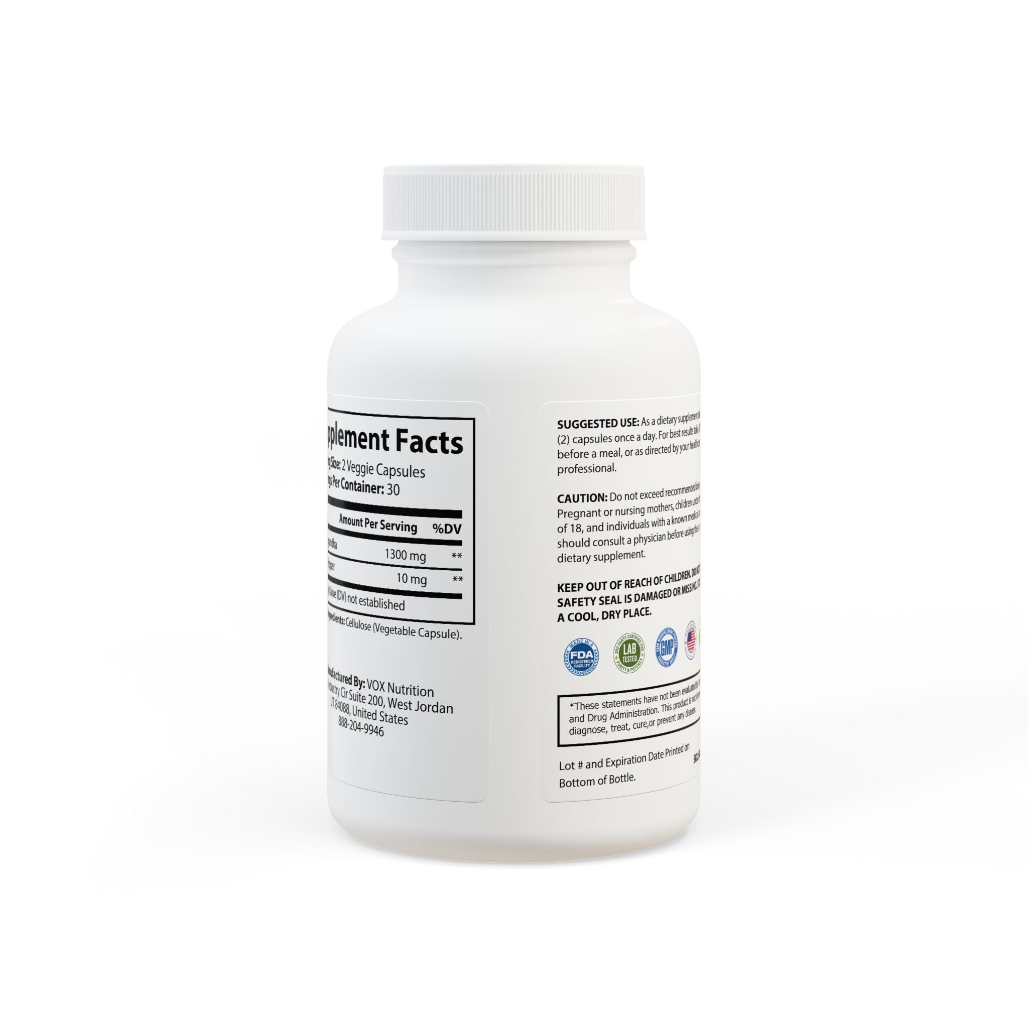 Base Camp Vital Ashwagandha and Black Pepper Supplement (60 capsules)
