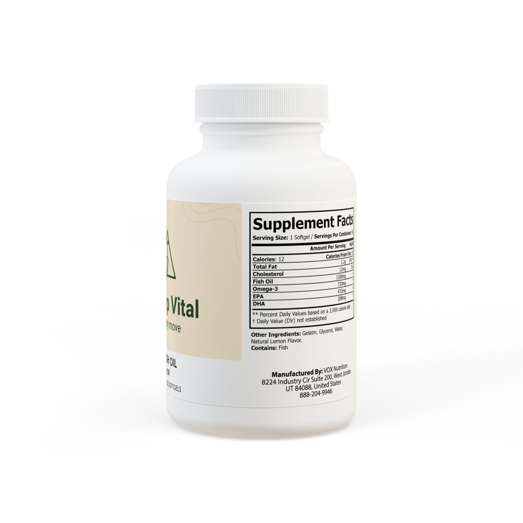 Base Camp Vital Omega 3 Fish Oil Supplement (60 Softgels)