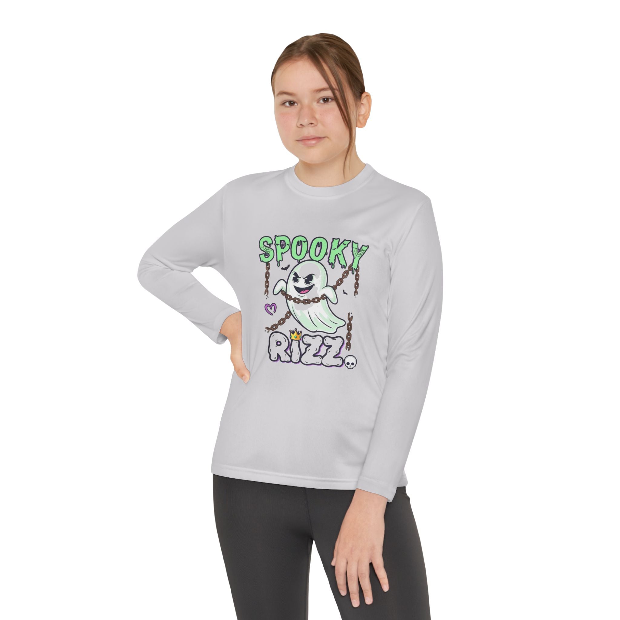 Spooky Long Sleeve Tee, Kids Ghost Shirt, Halloween Shirt, Youth Halloween Apparel, Spooky Vibes Tee, Ghostly Fun Wear