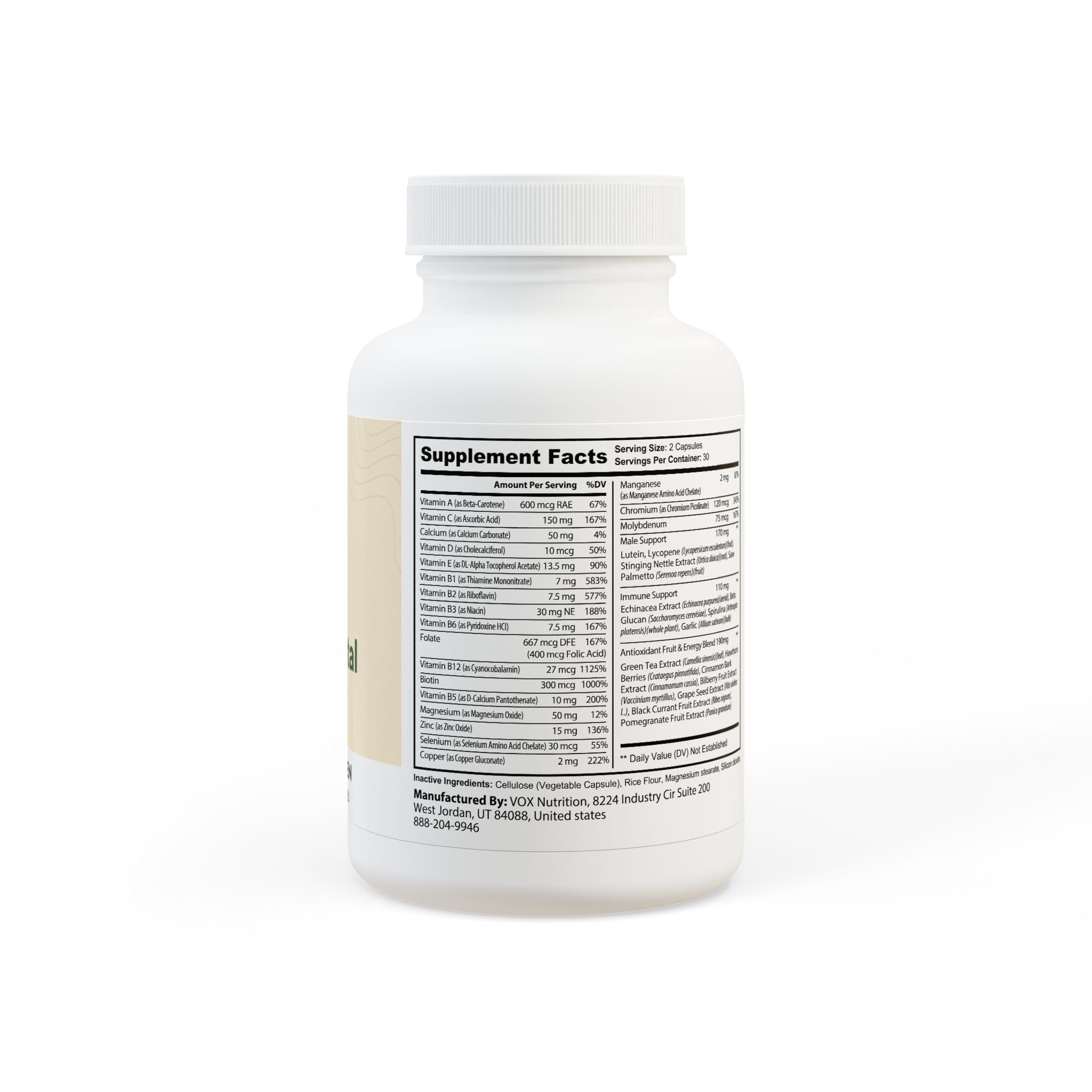 Base Camp Vital Multivitamin for Men Supplement (60 Capsules)