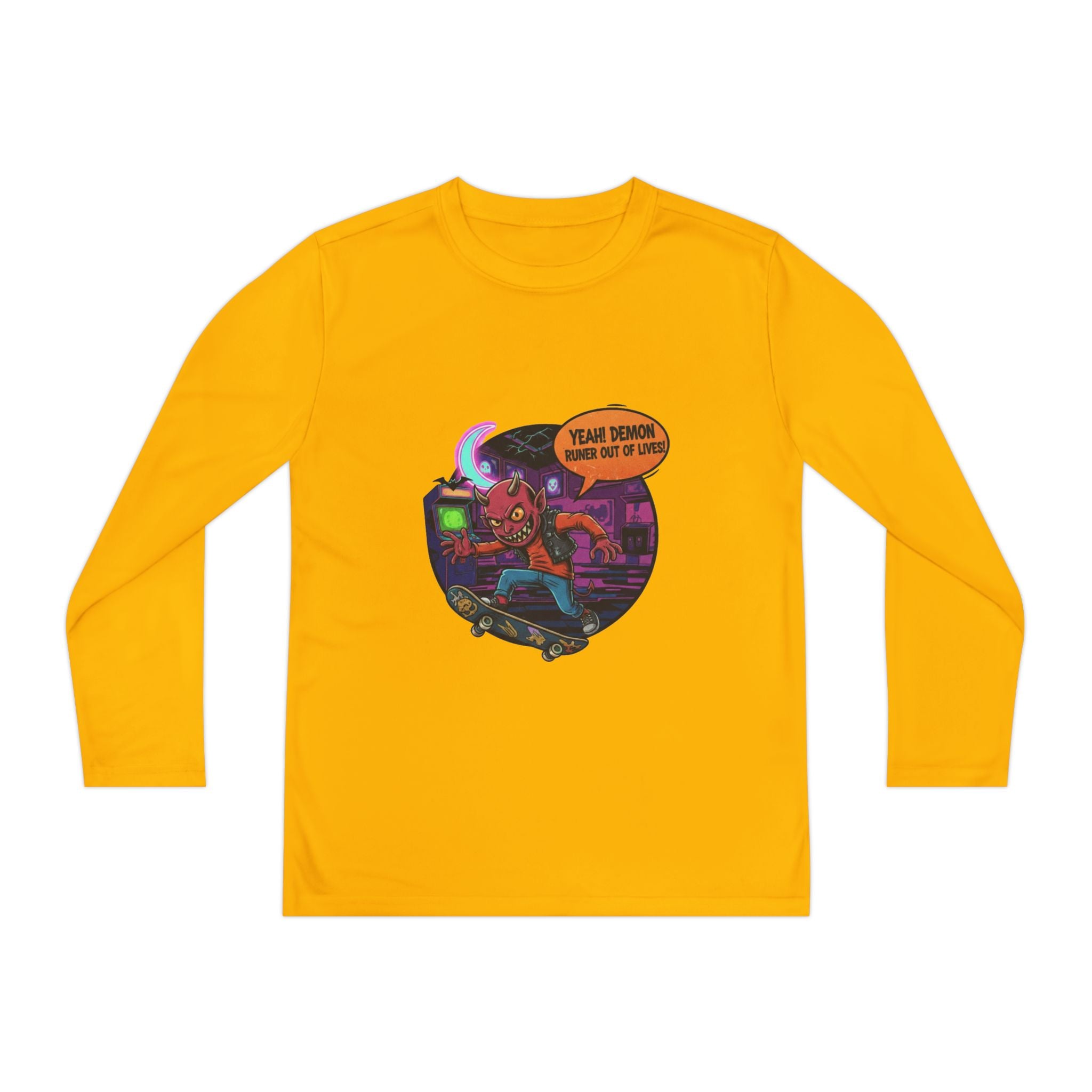 Youth Long Sleeve Graphic Tee, Fun Kids Shirt, Halloween Costume Top, Creative Gift for Boys, Unique Kids Fashion