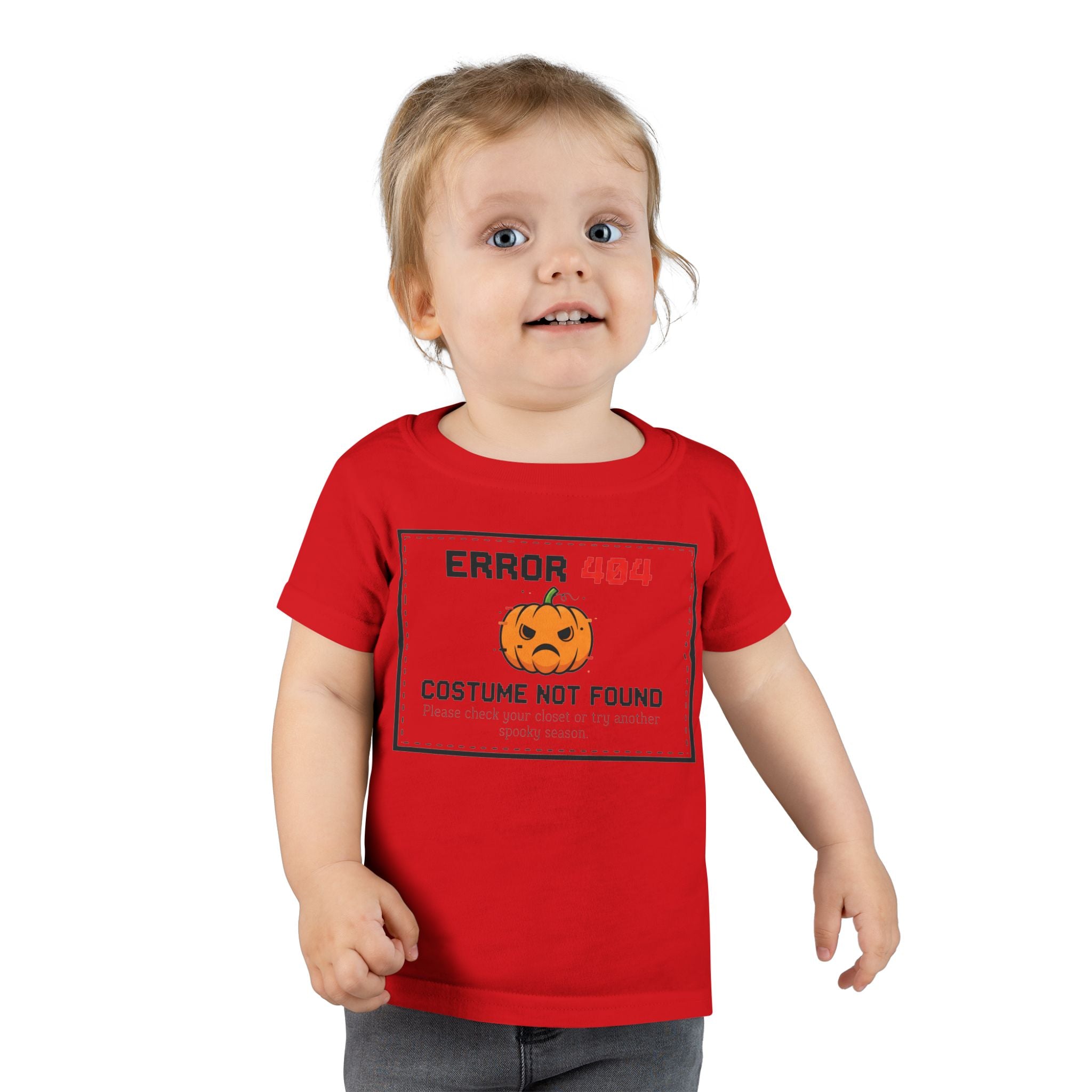 Toddler Halloween T-shirt, Error 404 Costume Not Found Design, Fun Kids Tee, Perfect for Fall Parties, Cute Gift for Toddlers