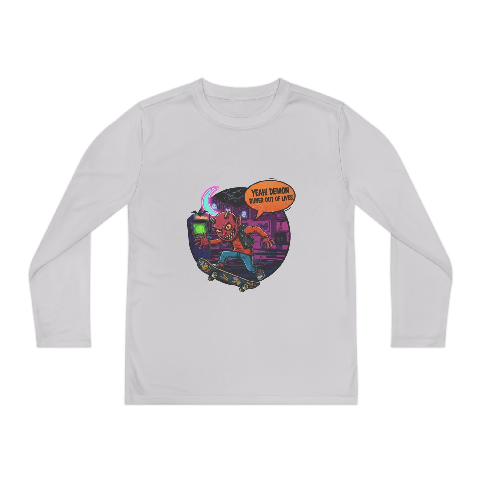 Youth Long Sleeve Graphic Tee, Fun Kids Shirt, Halloween Costume Top, Creative Gift for Boys, Unique Kids Fashion