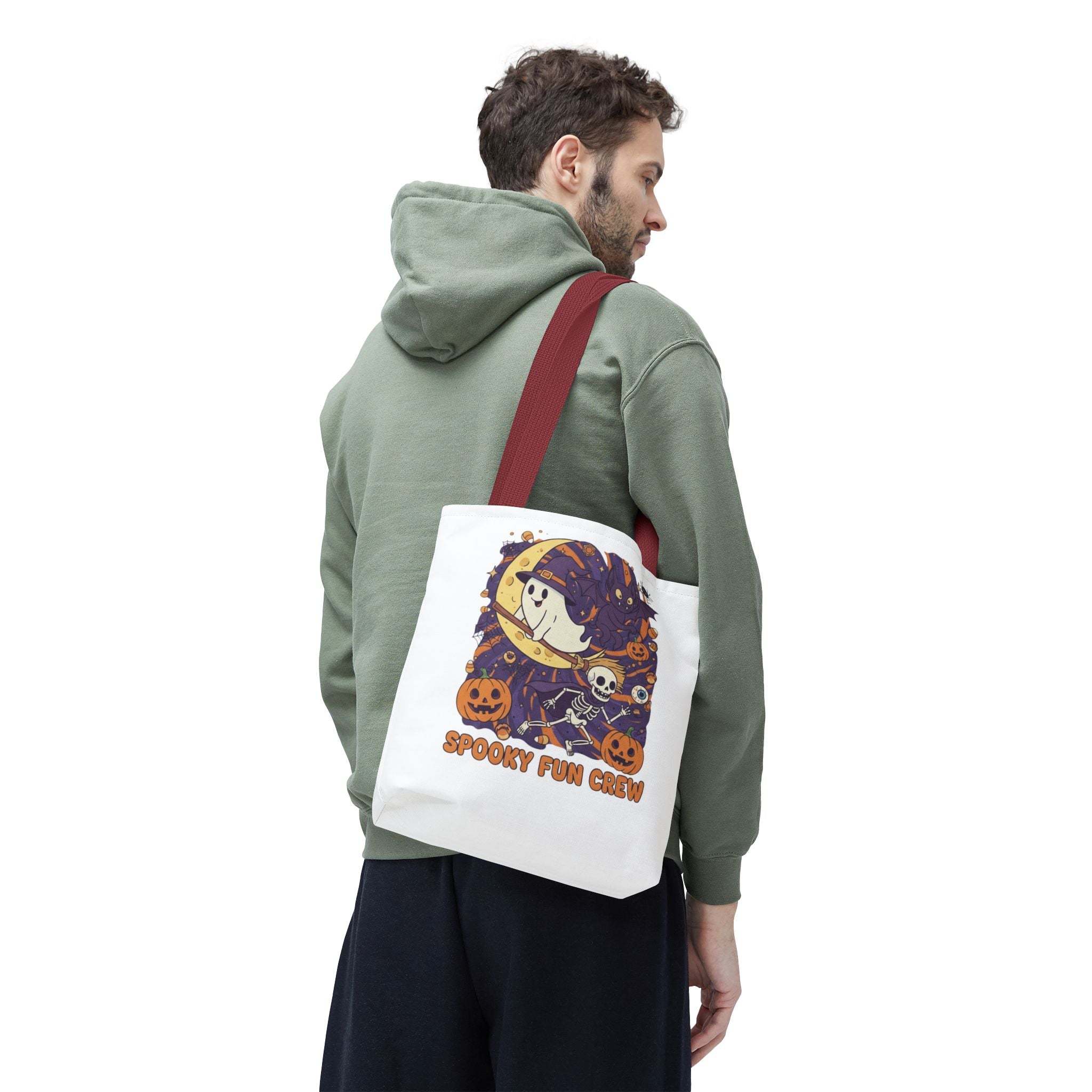 Spooky Fun Crew Halloween Tote Bag, Trick or Treat Bag, Haunted House Accessory, Fall Gift, Party Favor