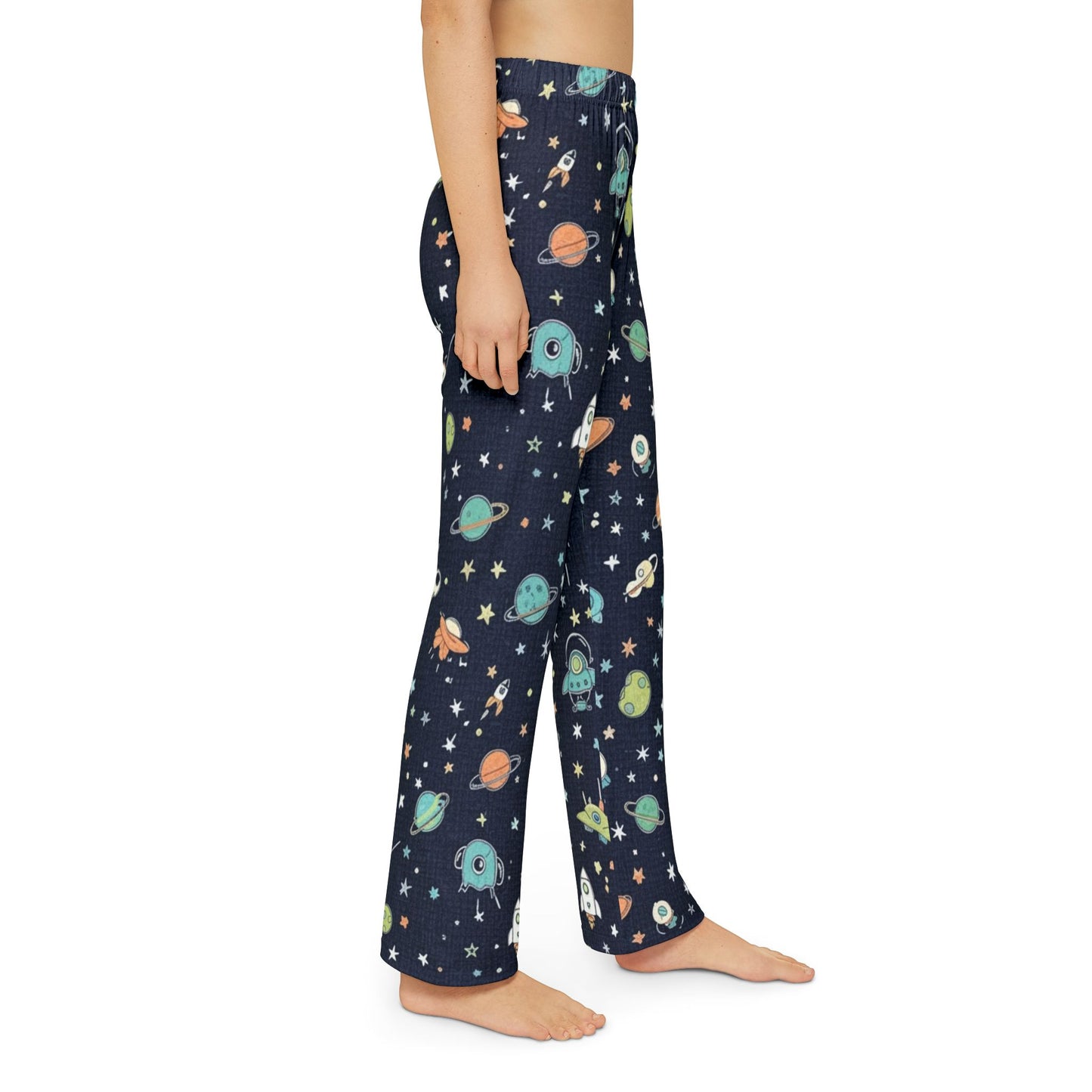 Kids Space Lounge Pants – Cute Rocket & Alien Pajama Bottoms