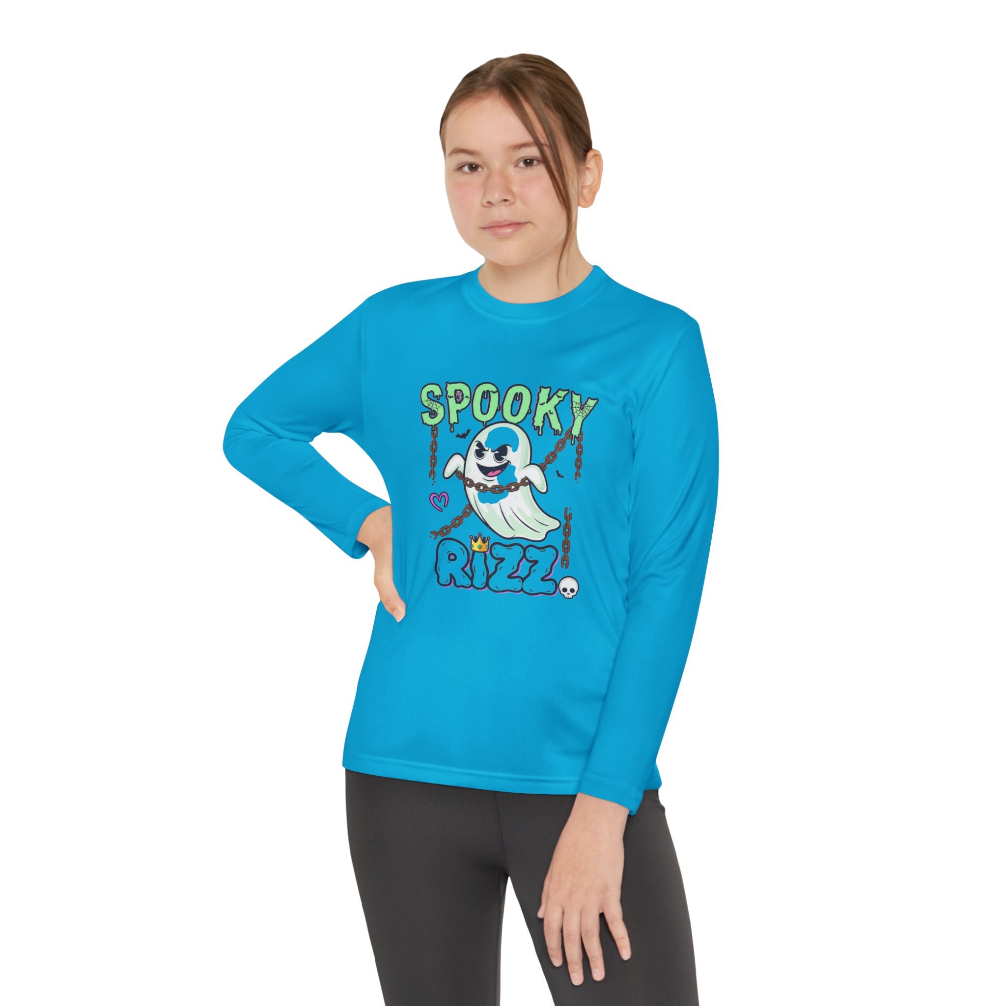 Spooky Long Sleeve Tee, Kids Ghost Shirt, Halloween Shirt, Youth Halloween Apparel, Spooky Vibes Tee, Ghostly Fun Wear