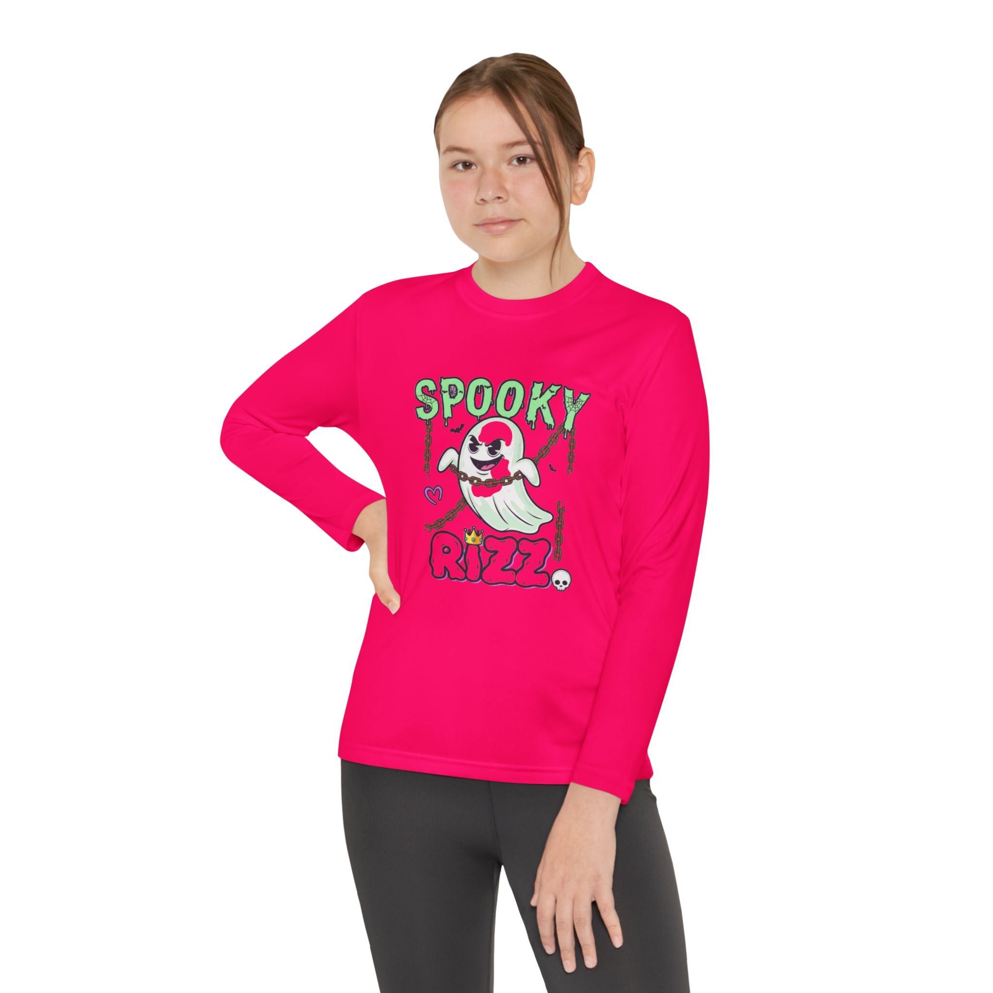 Spooky Long Sleeve Tee, Kids Ghost Shirt, Halloween Shirt, Youth Halloween Apparel, Spooky Vibes Tee, Ghostly Fun Wear