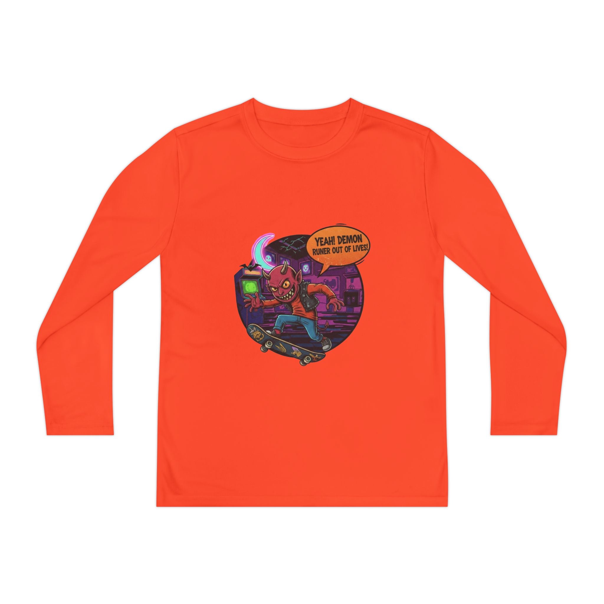 Youth Long Sleeve Graphic Tee, Fun Kids Shirt, Halloween Costume Top, Creative Gift for Boys, Unique Kids Fashion