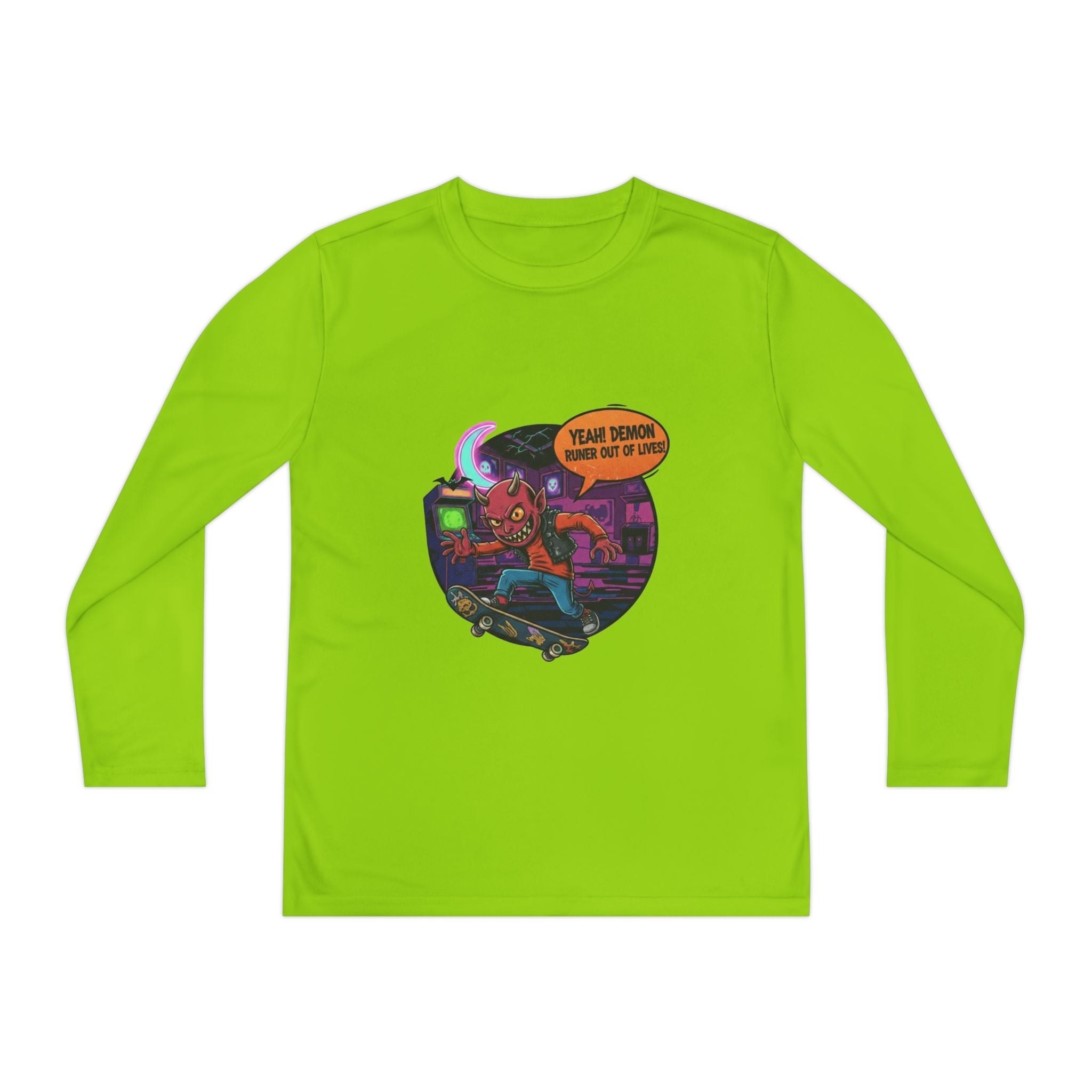 Youth Long Sleeve Graphic Tee, Fun Kids Shirt, Halloween Costume Top, Creative Gift for Boys, Unique Kids Fashion