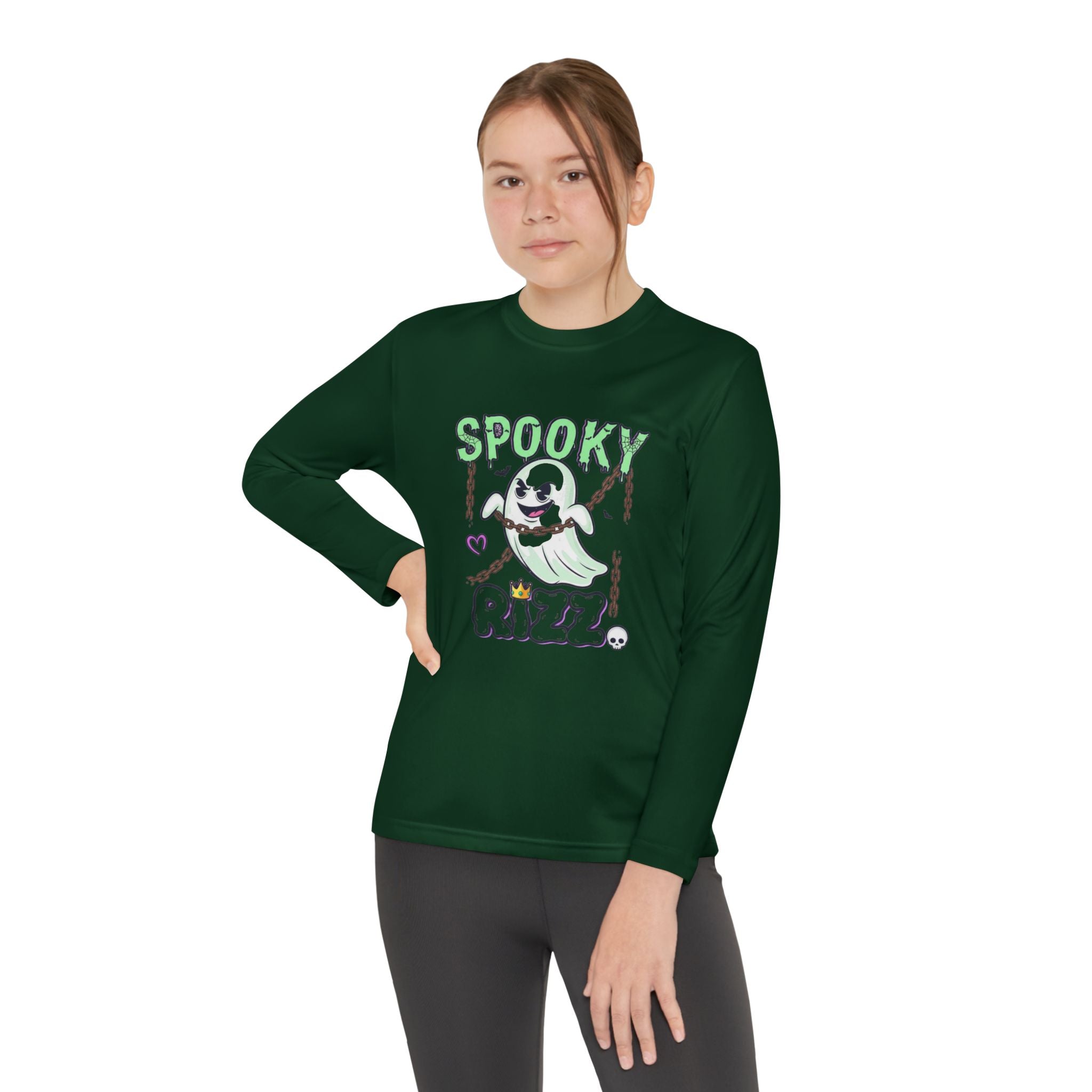 Spooky Long Sleeve Tee, Kids Ghost Shirt, Halloween Shirt, Youth Halloween Apparel, Spooky Vibes Tee, Ghostly Fun Wear