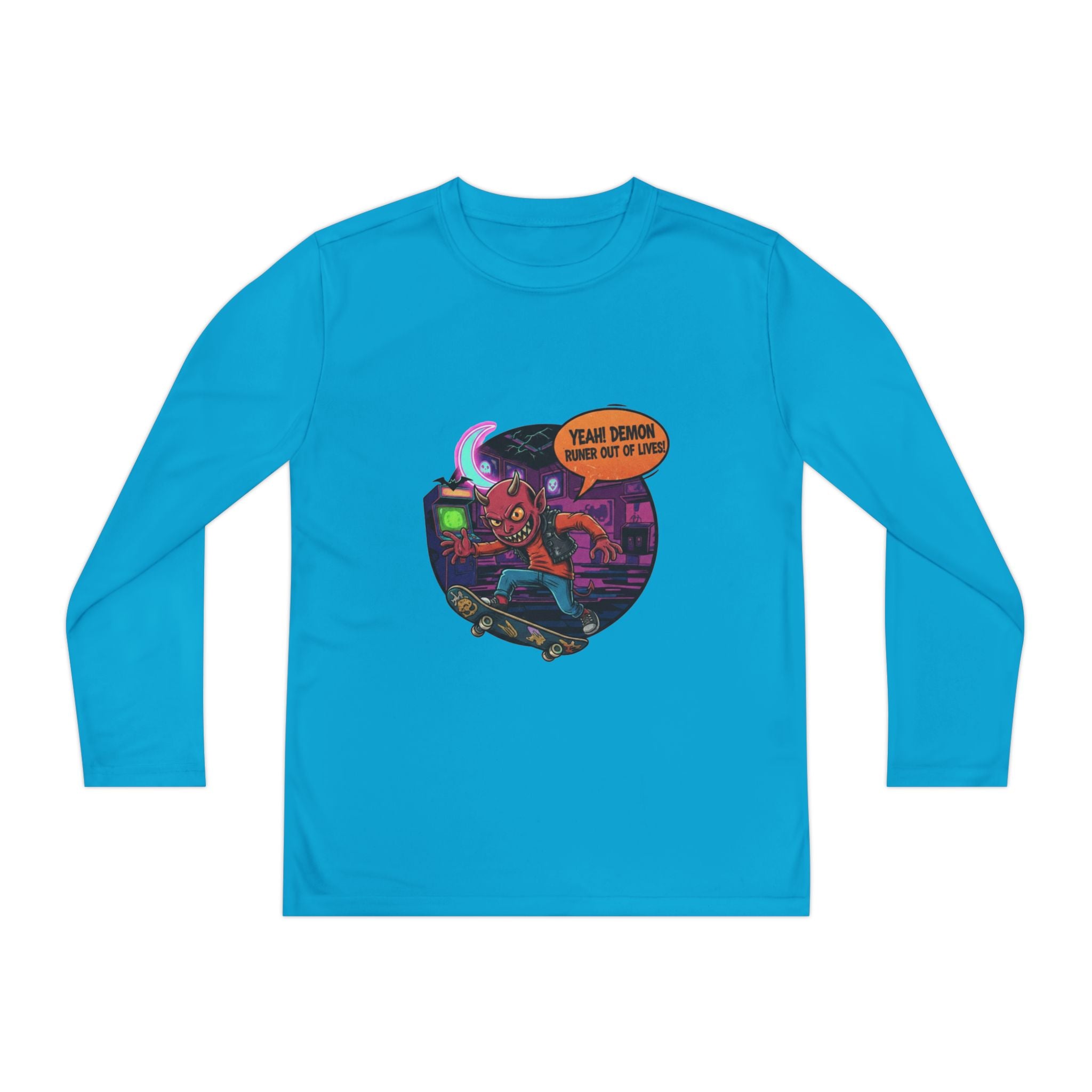 Youth Long Sleeve Graphic Tee, Fun Kids Shirt, Halloween Costume Top, Creative Gift for Boys, Unique Kids Fashion