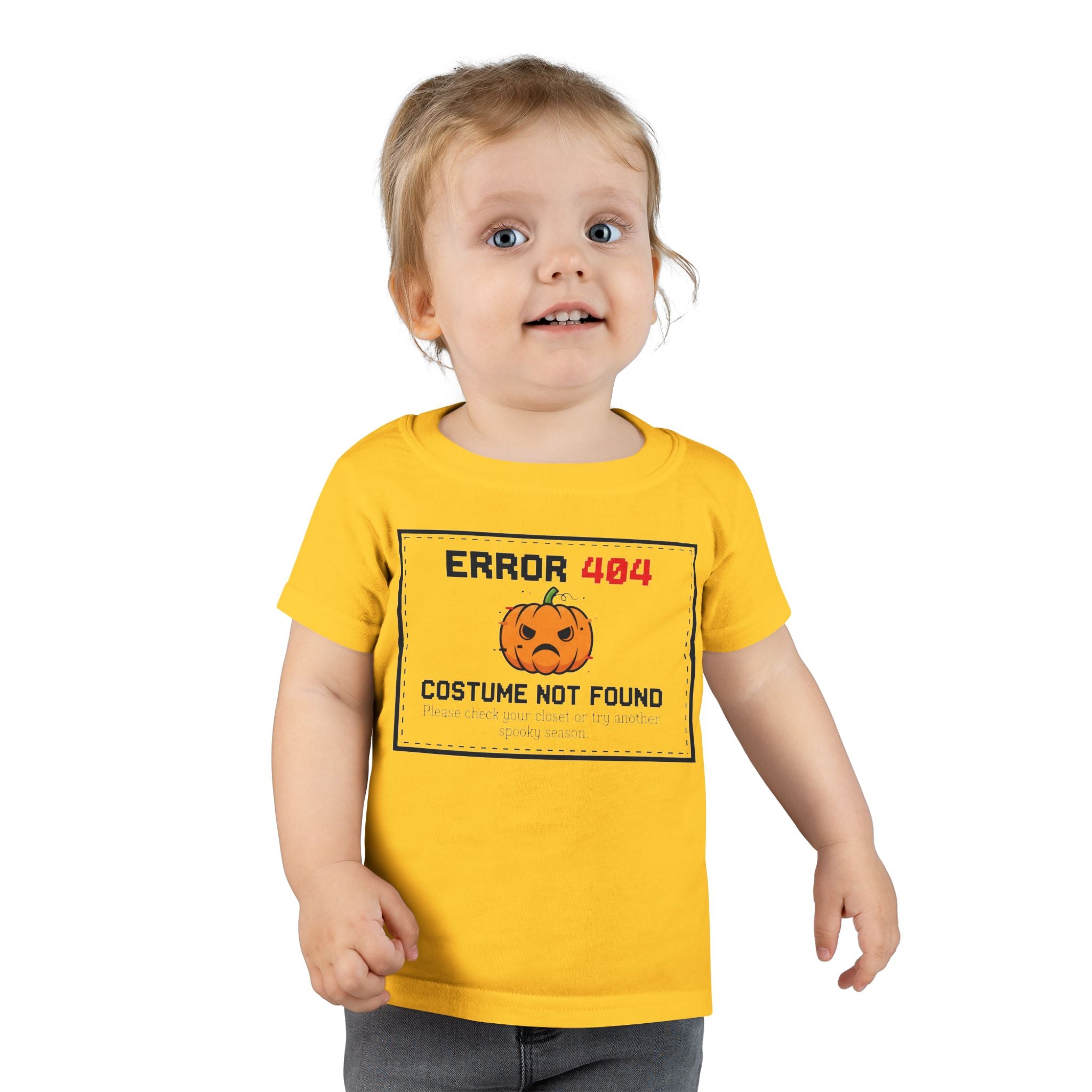 Toddler Halloween T-shirt, Error 404 Costume Not Found Design, Fun Kids Tee, Perfect for Fall Parties, Cute Gift for Toddlers
