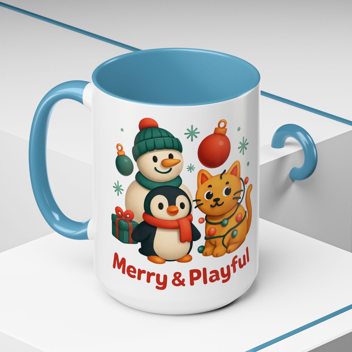 Christmas Animal Mug — "Merry & Playful" Accent Coffee Cup