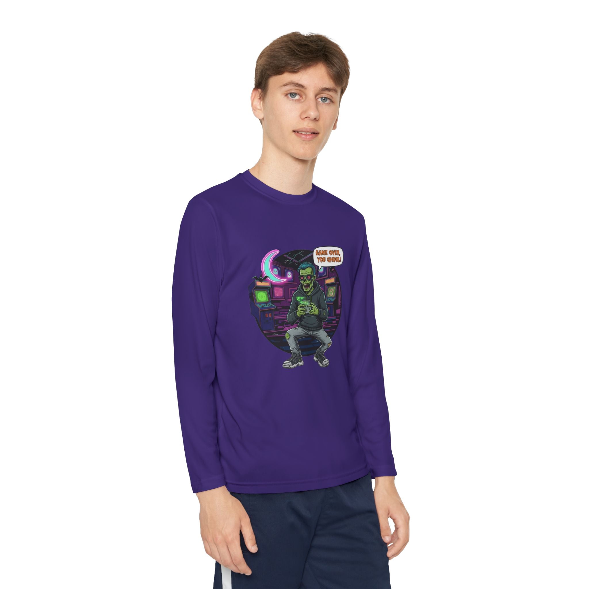 Youth Long Sleeve Tee, Gamer Shirt, Kids Graphic Tee, Halloween Costume Top, Fun Kids Apparel, Birthday Gift for Boys