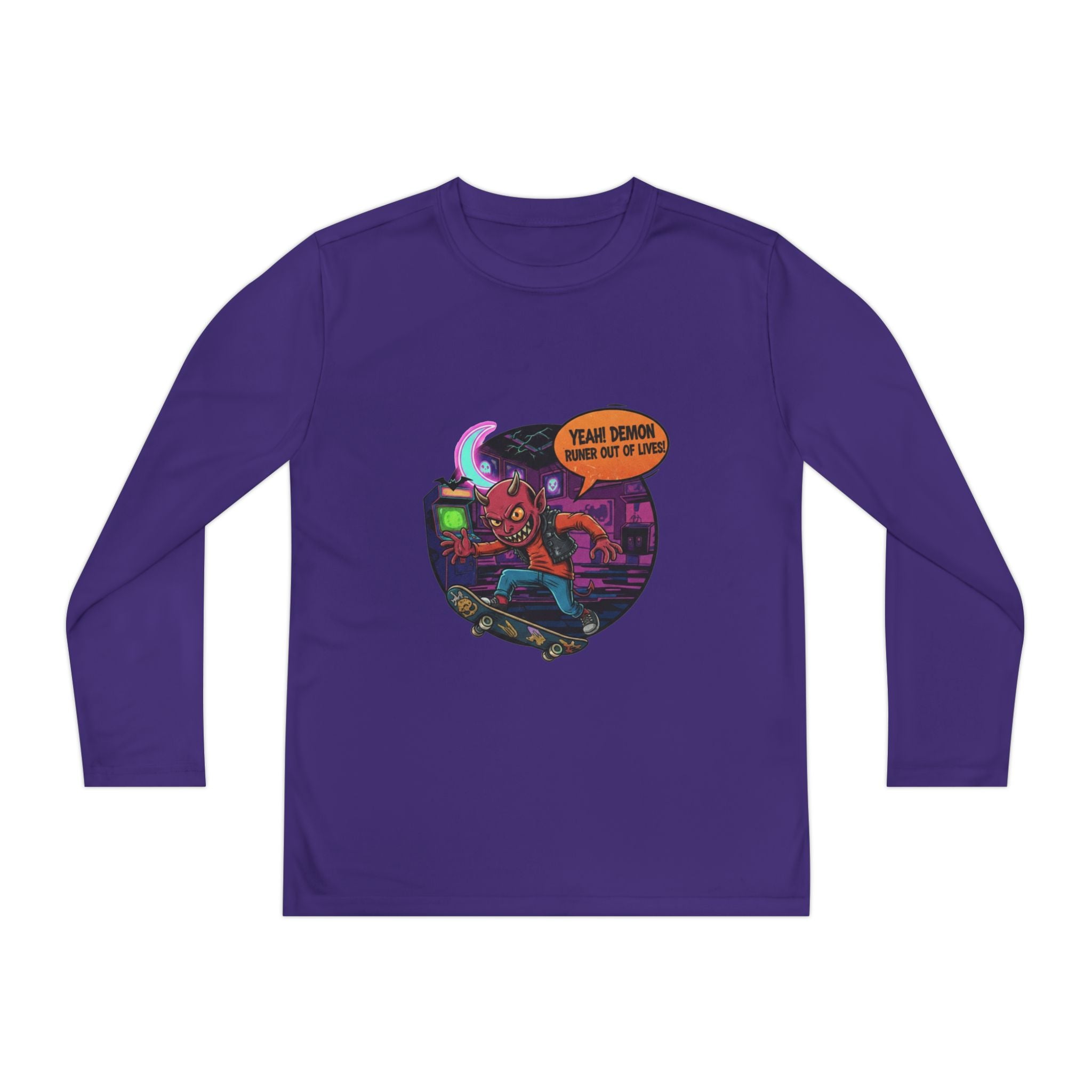 Youth Long Sleeve Graphic Tee, Fun Kids Shirt, Halloween Costume Top, Creative Gift for Boys, Unique Kids Fashion