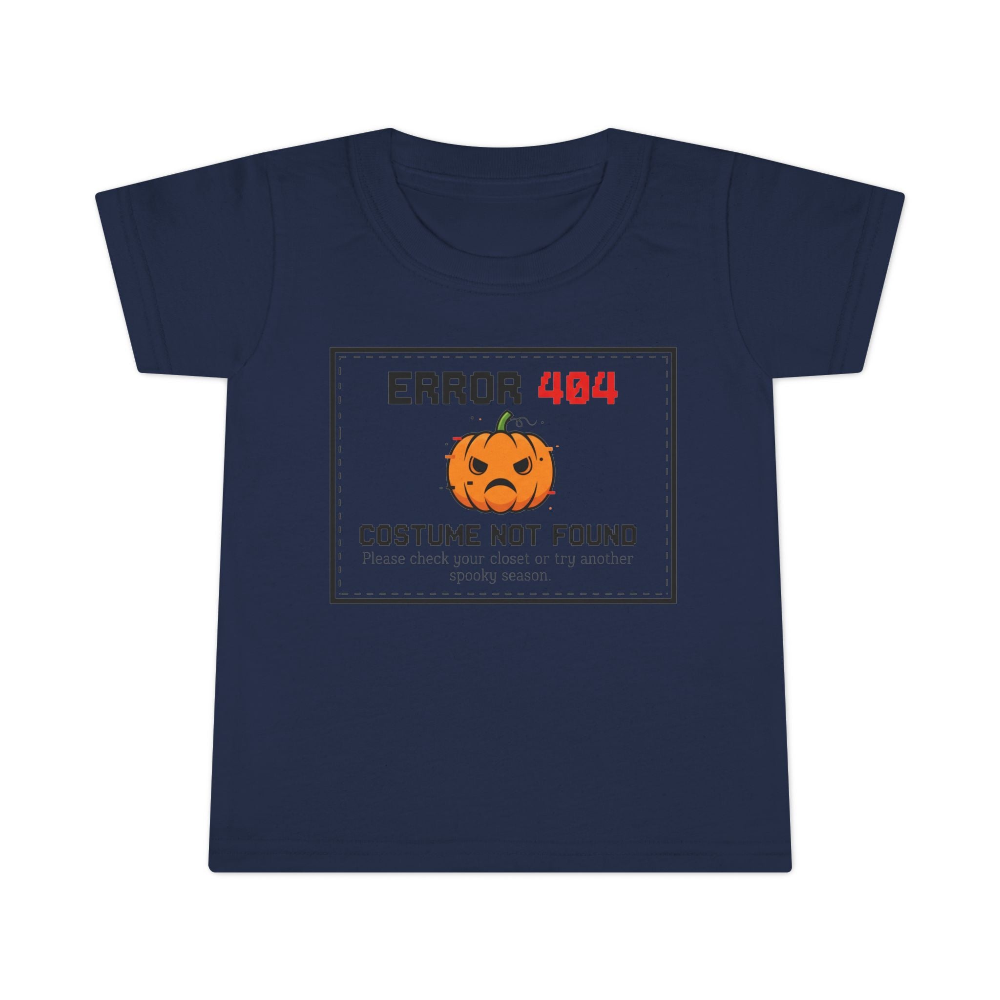 Toddler Halloween T-shirt, Error 404 Costume Not Found Design, Fun Kids Tee, Perfect for Fall Parties, Cute Gift for Toddlers