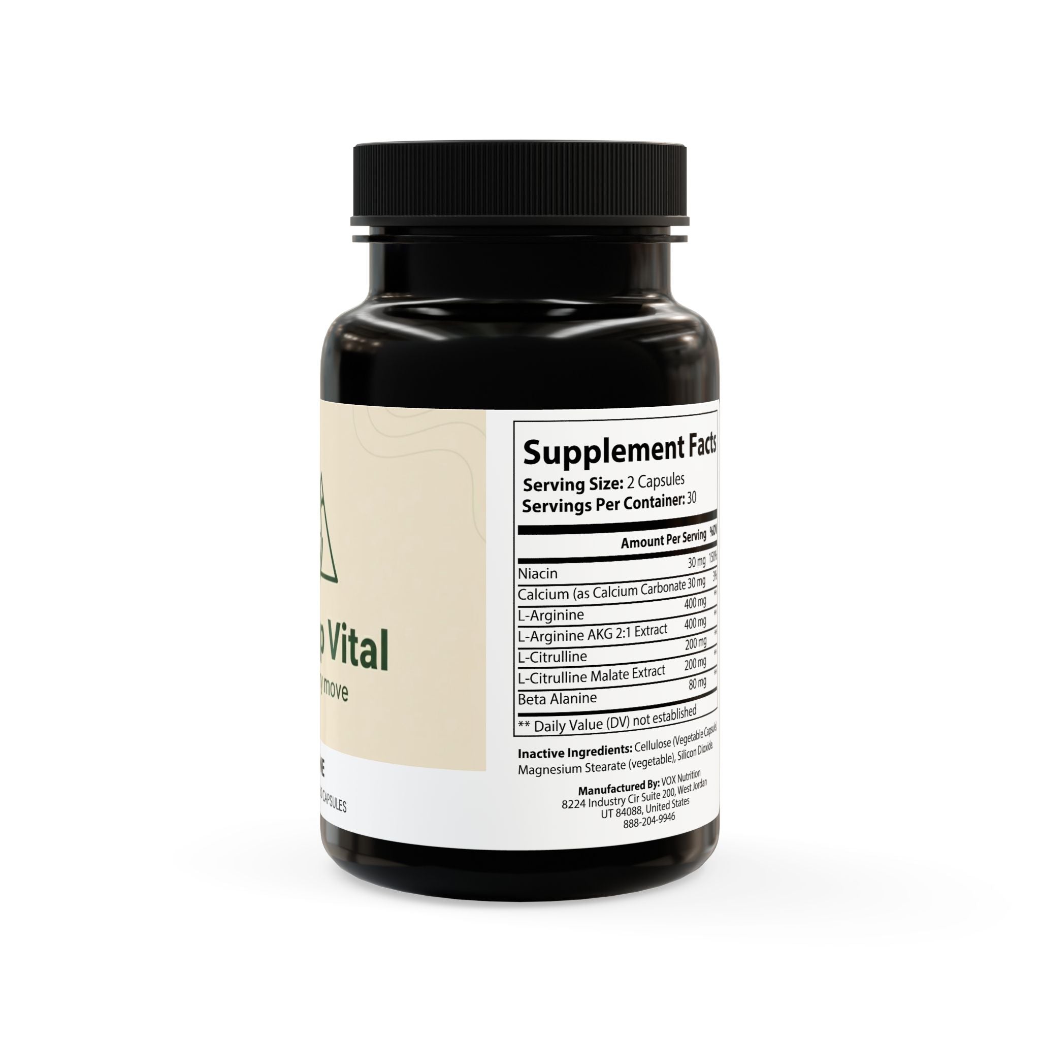 Base Camp Vital L-Arginine Supplement (60 Capsules)
