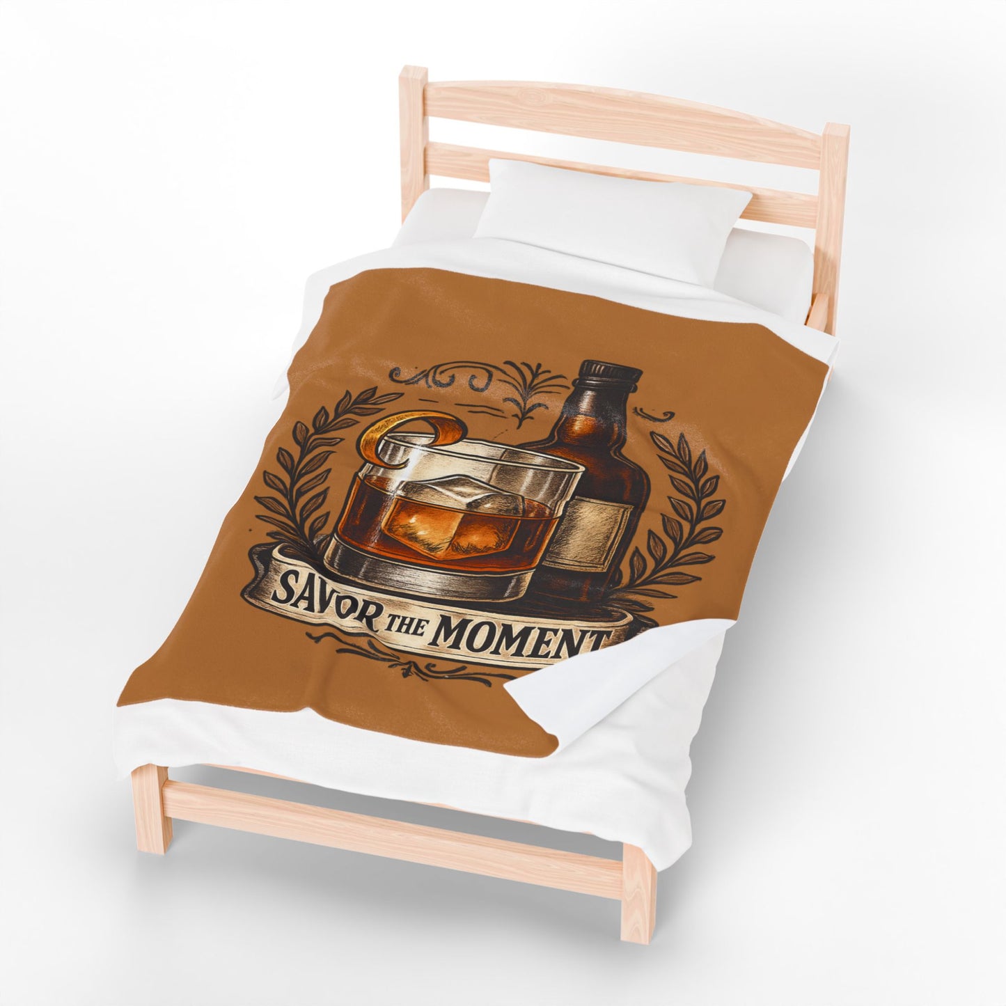 Whiskey 'Savor the Moment' Velveteen Plush Blanket